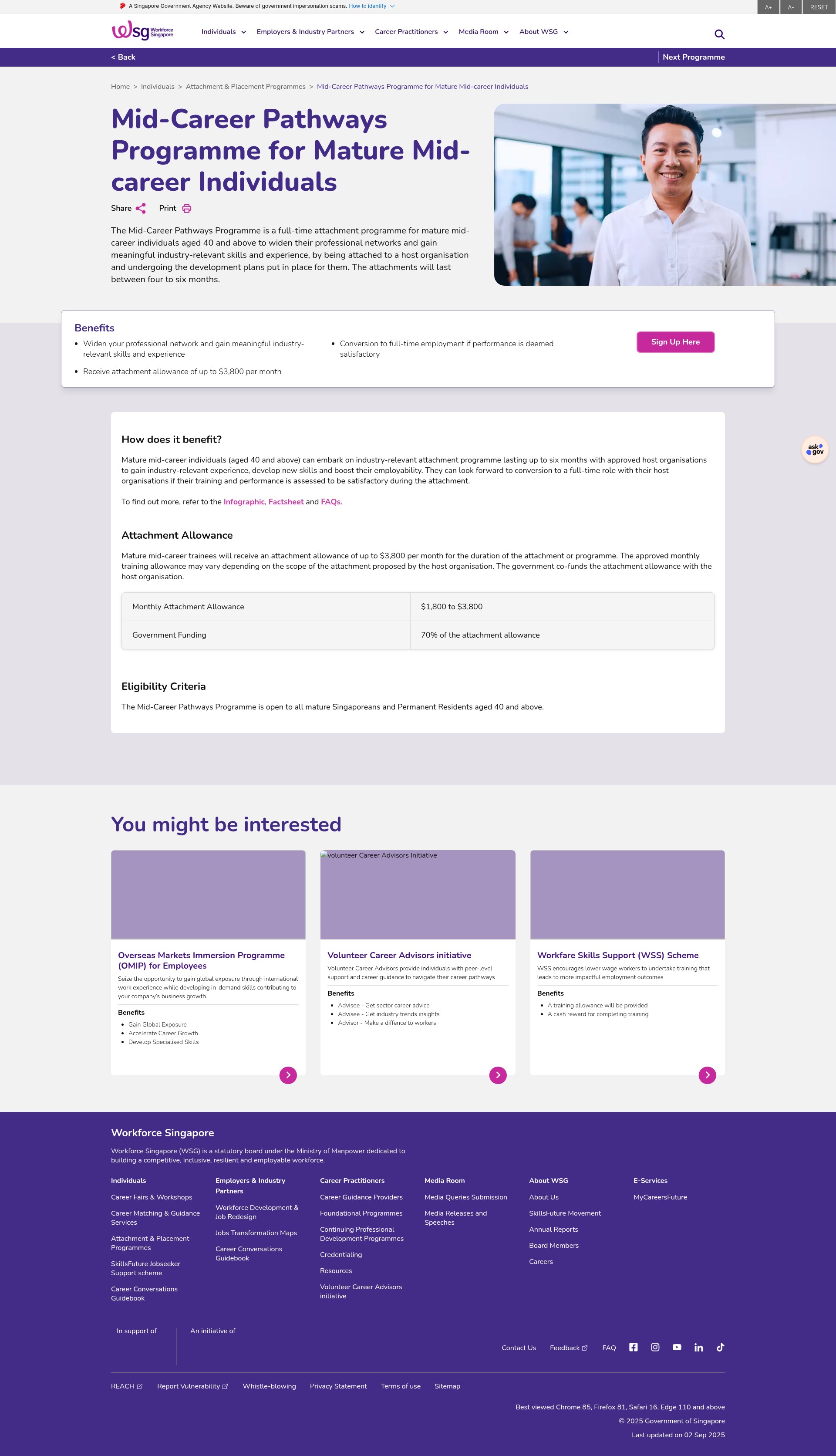 Screenshot of www.wsg.gov.sg