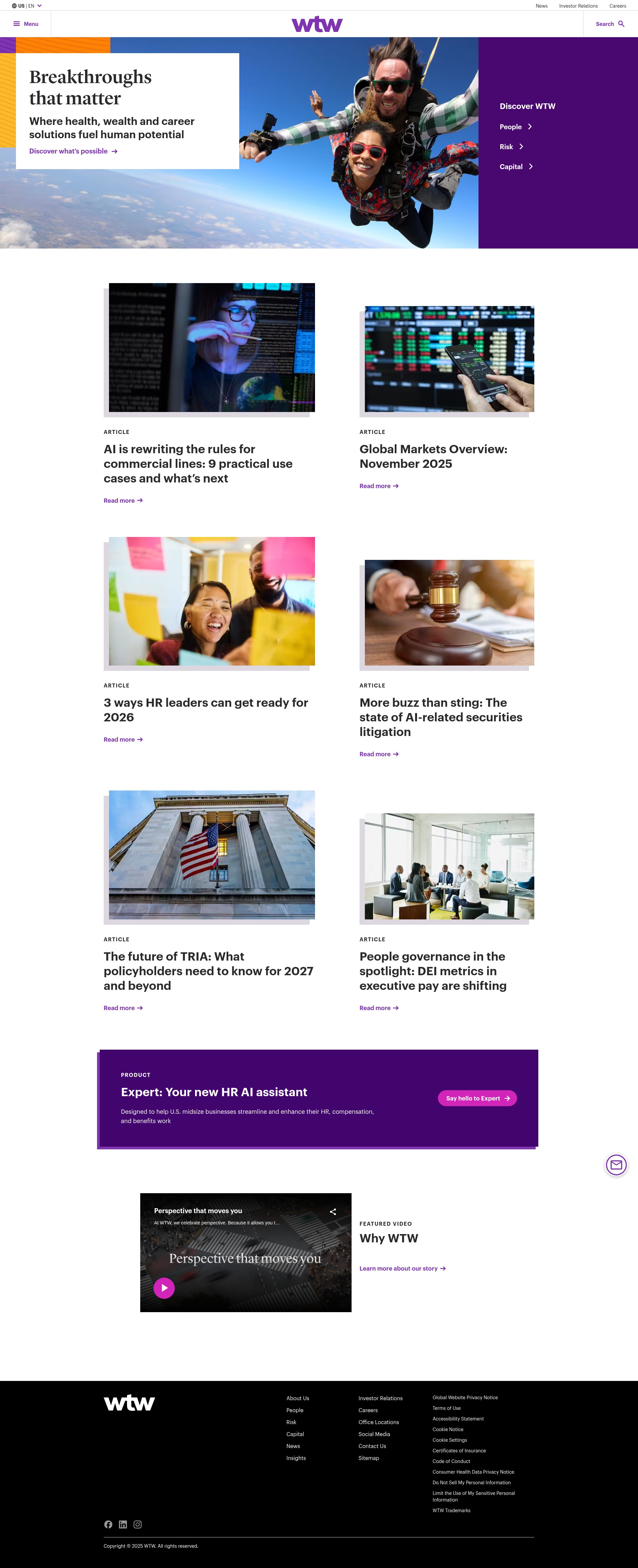 Screenshot of www.wtwco.com