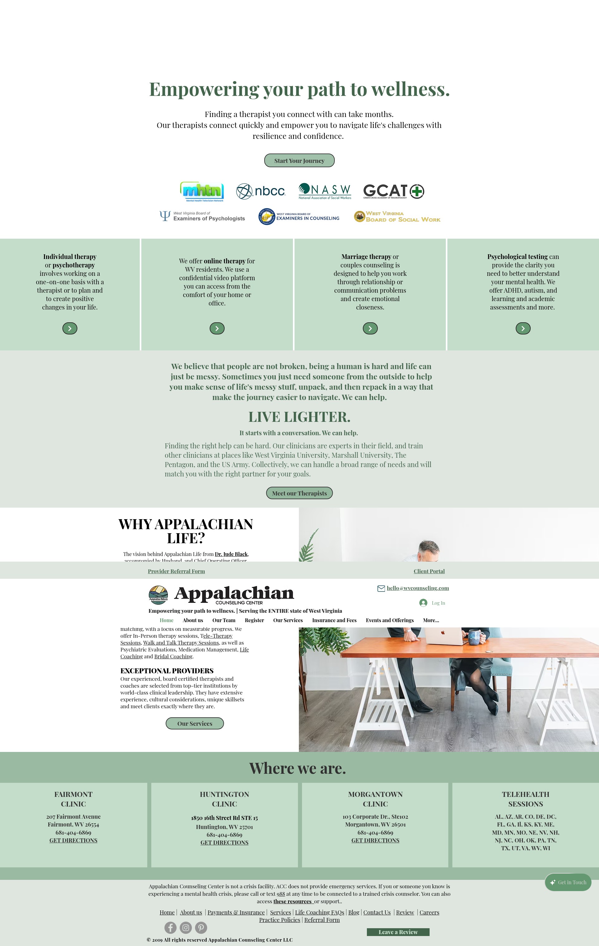 Screenshot of www.wvcounseling.com