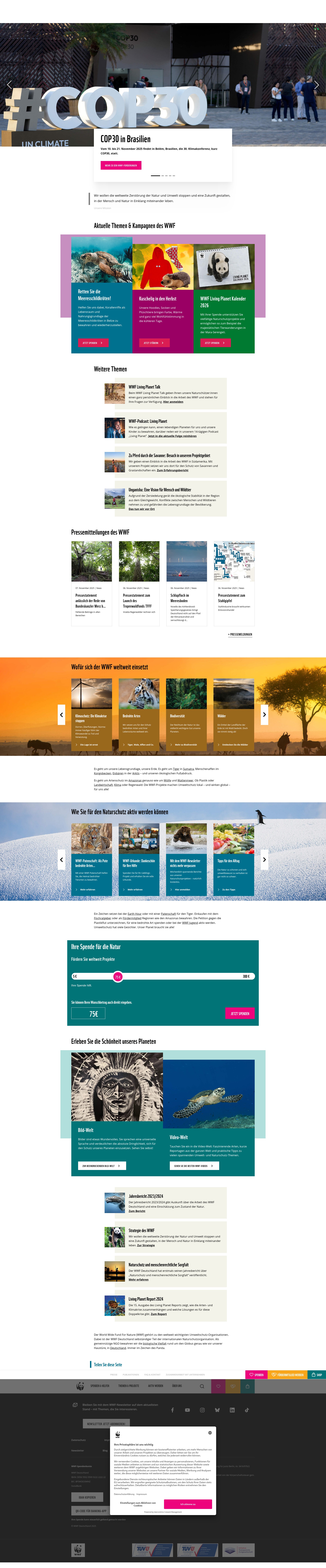 Screenshot of www.wwf.de