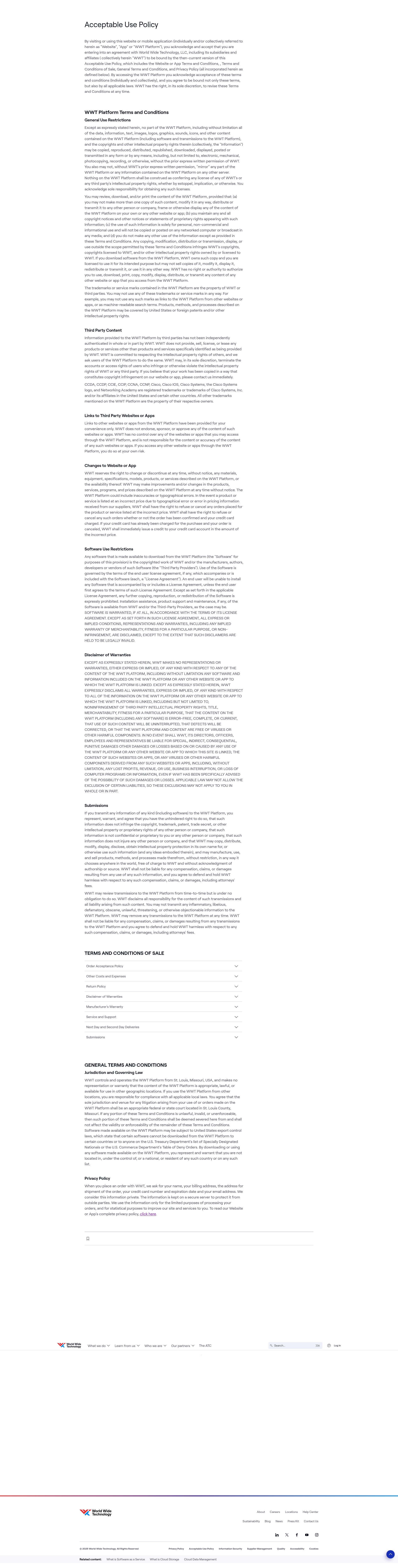 Screenshot of www.wwt.com