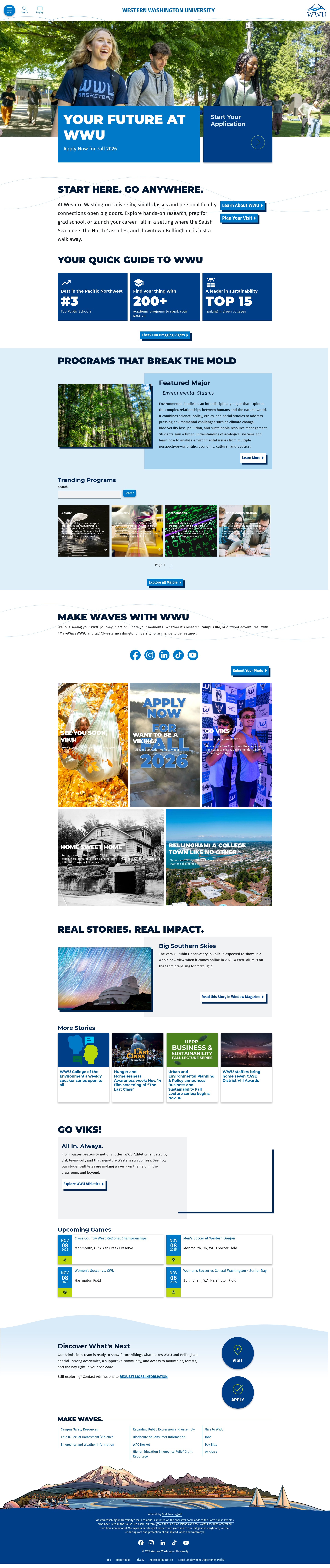 Screenshot of www.wwu.edu