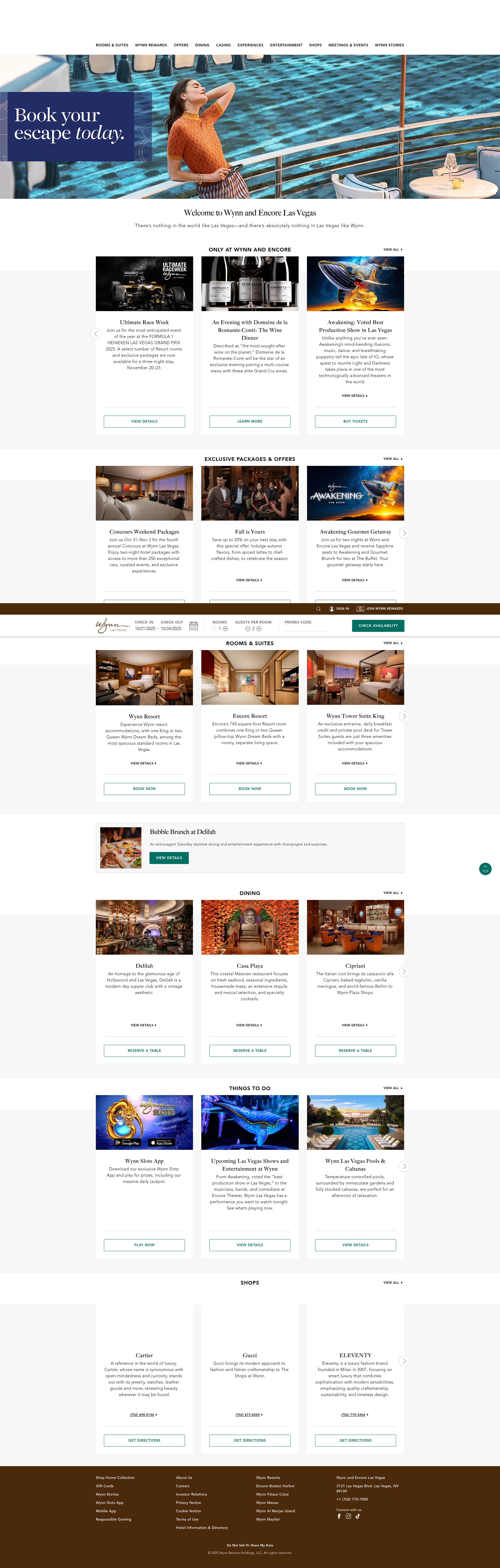 Screenshot of www.wynnlasvegas.com