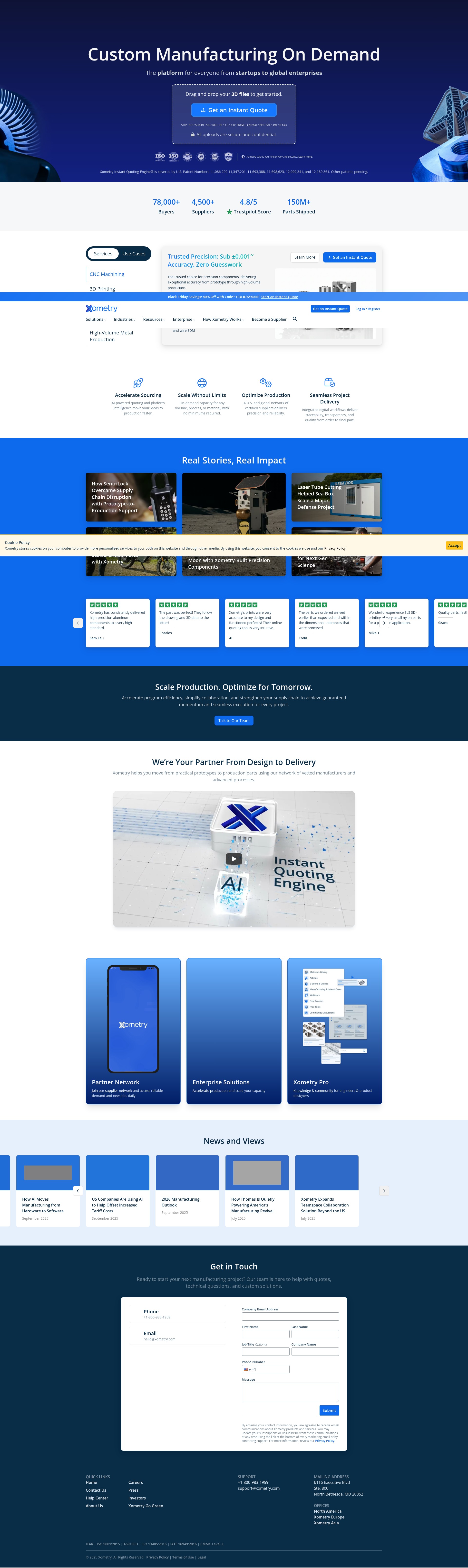 Screenshot of www.xometry.com