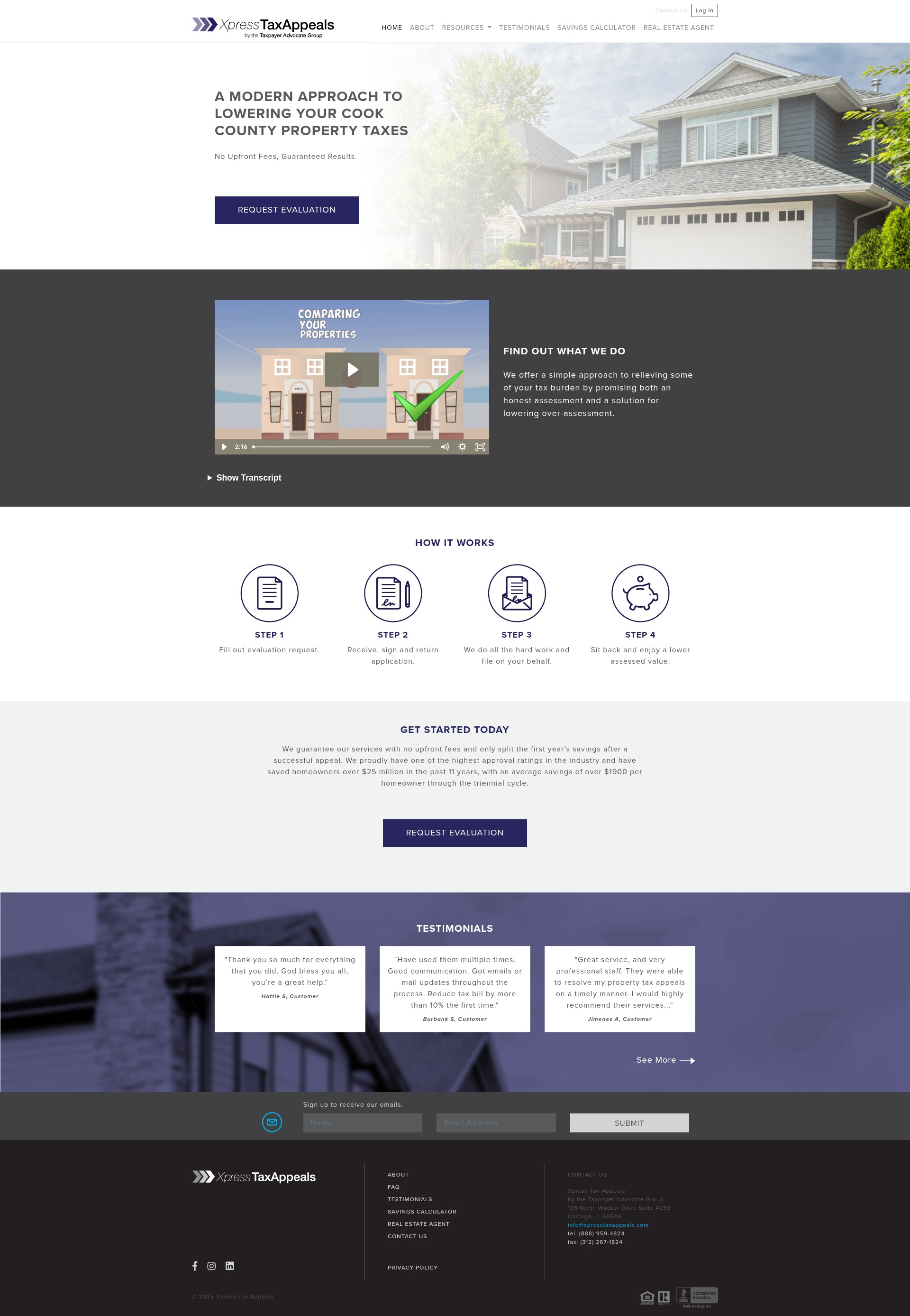 Screenshot of www.xpresstaxappeals.com