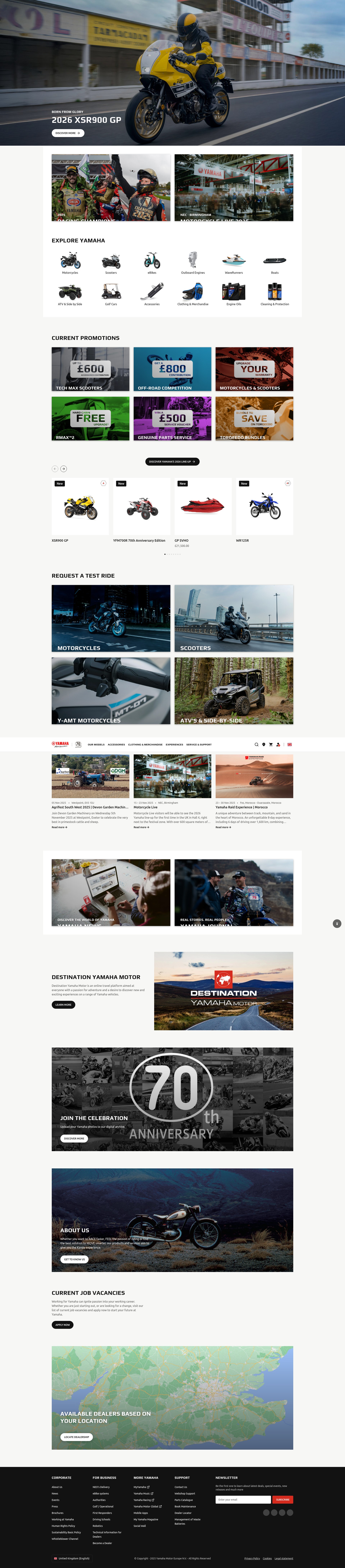 Screenshot of www.yamaha-motor.eu