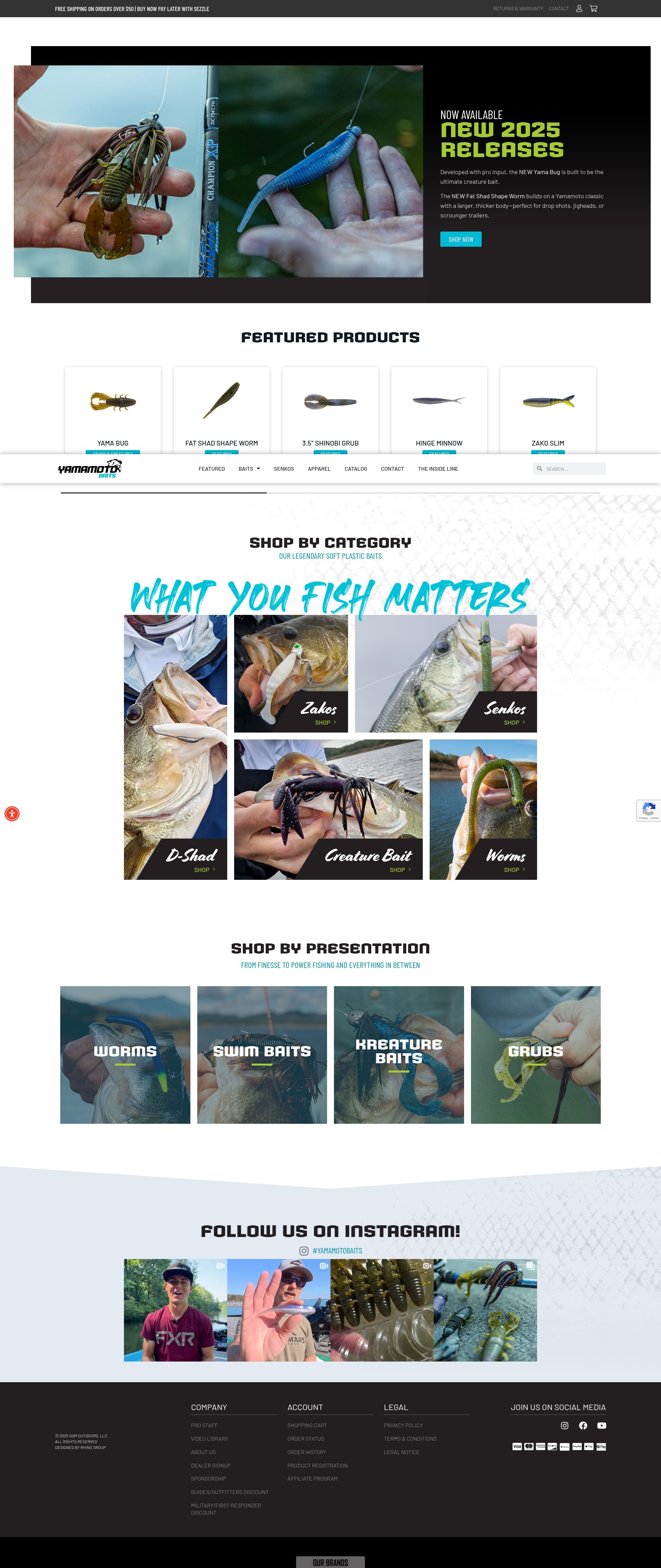 Screenshot of www.yamamotobaits.com