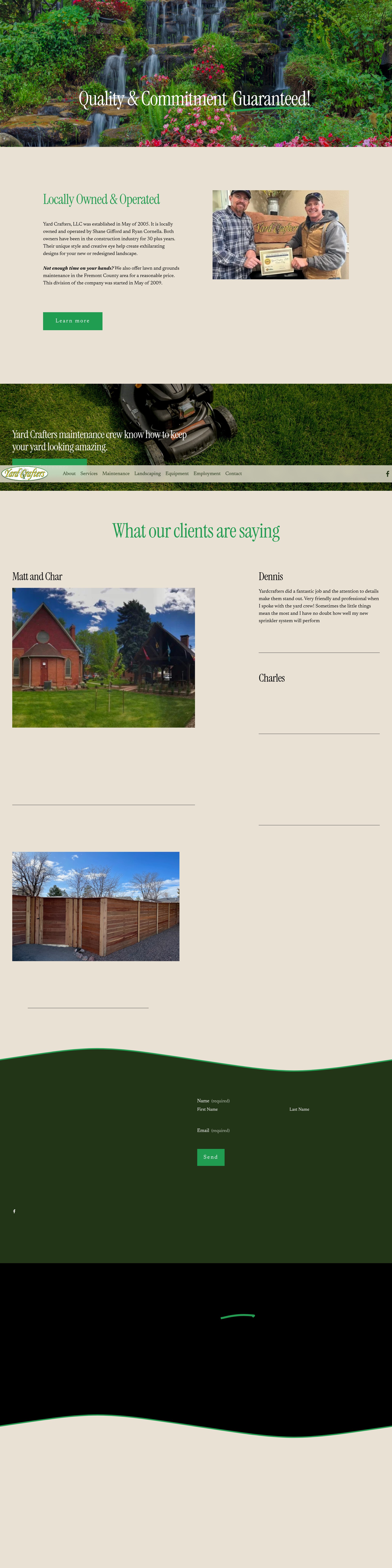 Screenshot of www.yardcraftersco.com