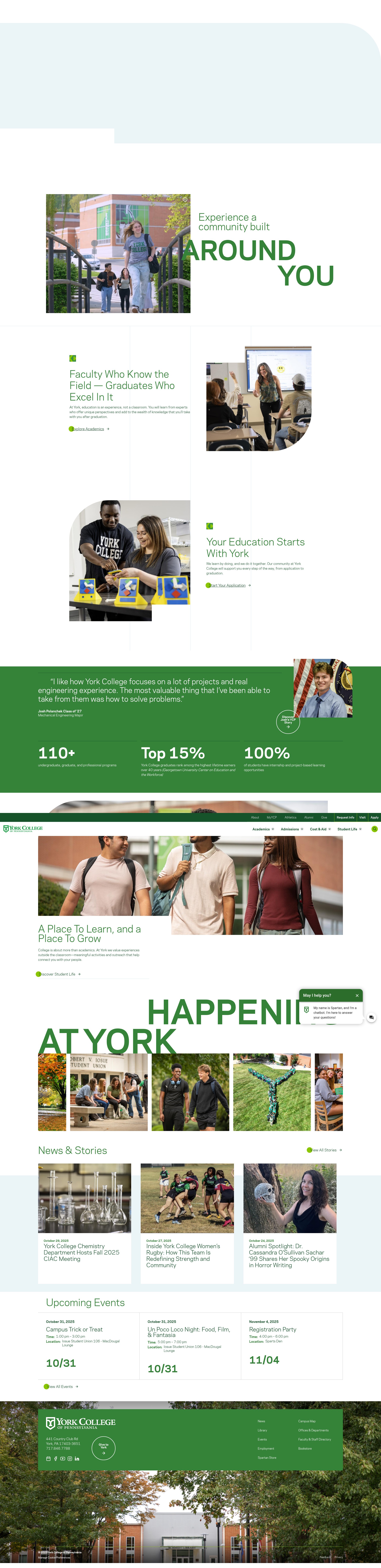 Screenshot of www.ycp.edu