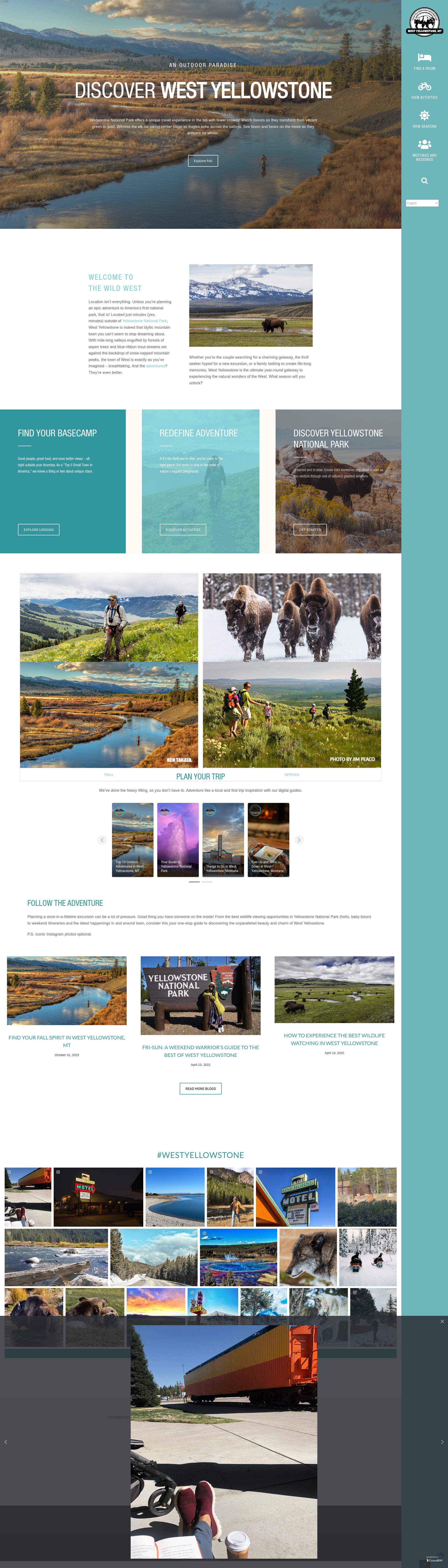 Screenshot of www.yellowstonedestination.com