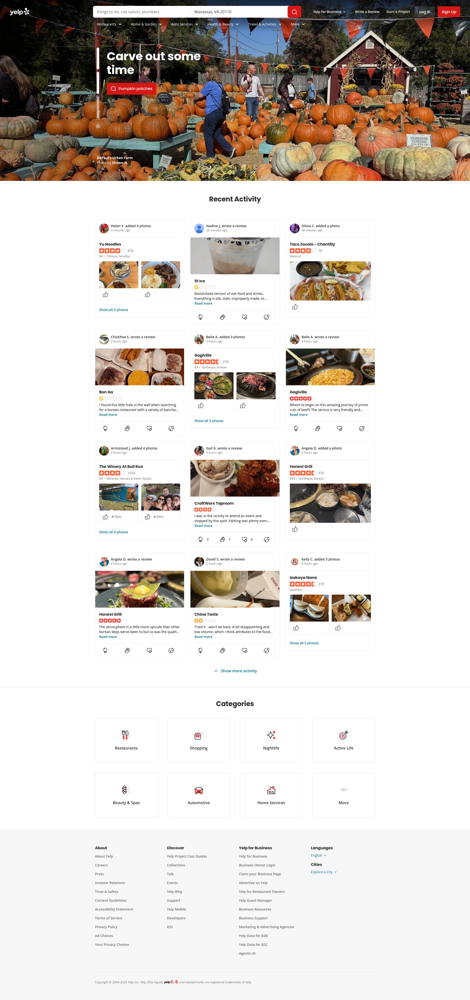 Screenshot of www.yelp.com