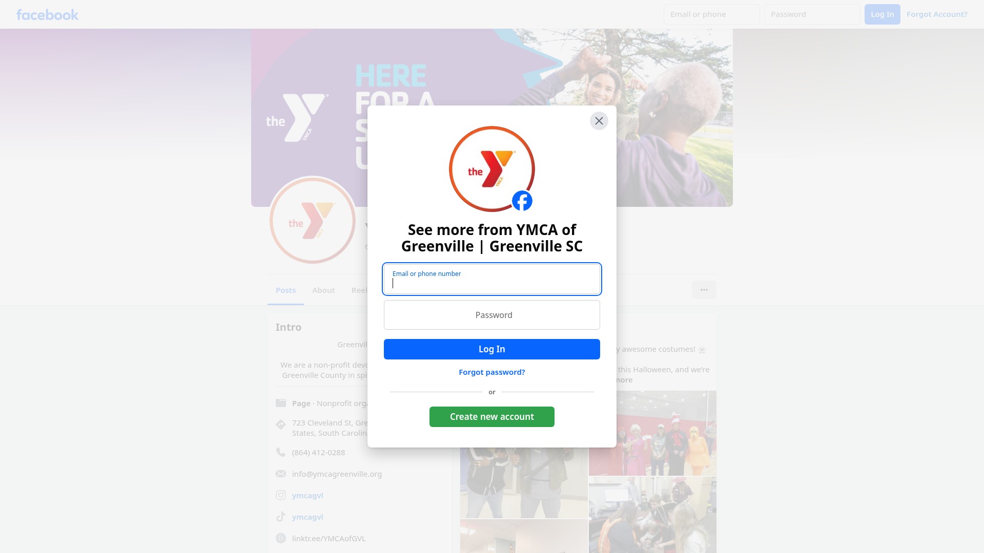 Screenshot of www.ymcagreenville.org