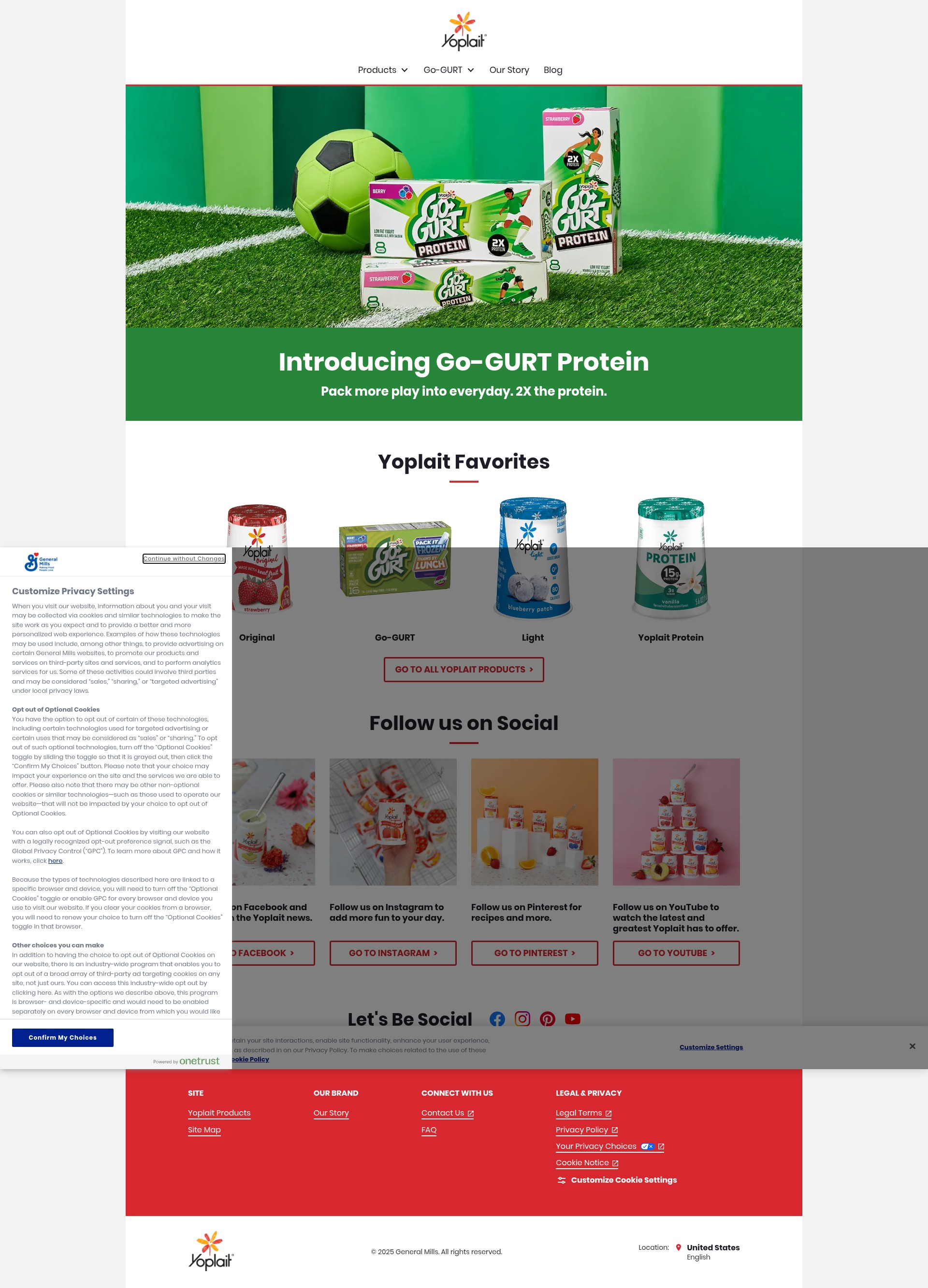 Screenshot of www.yoplait.com