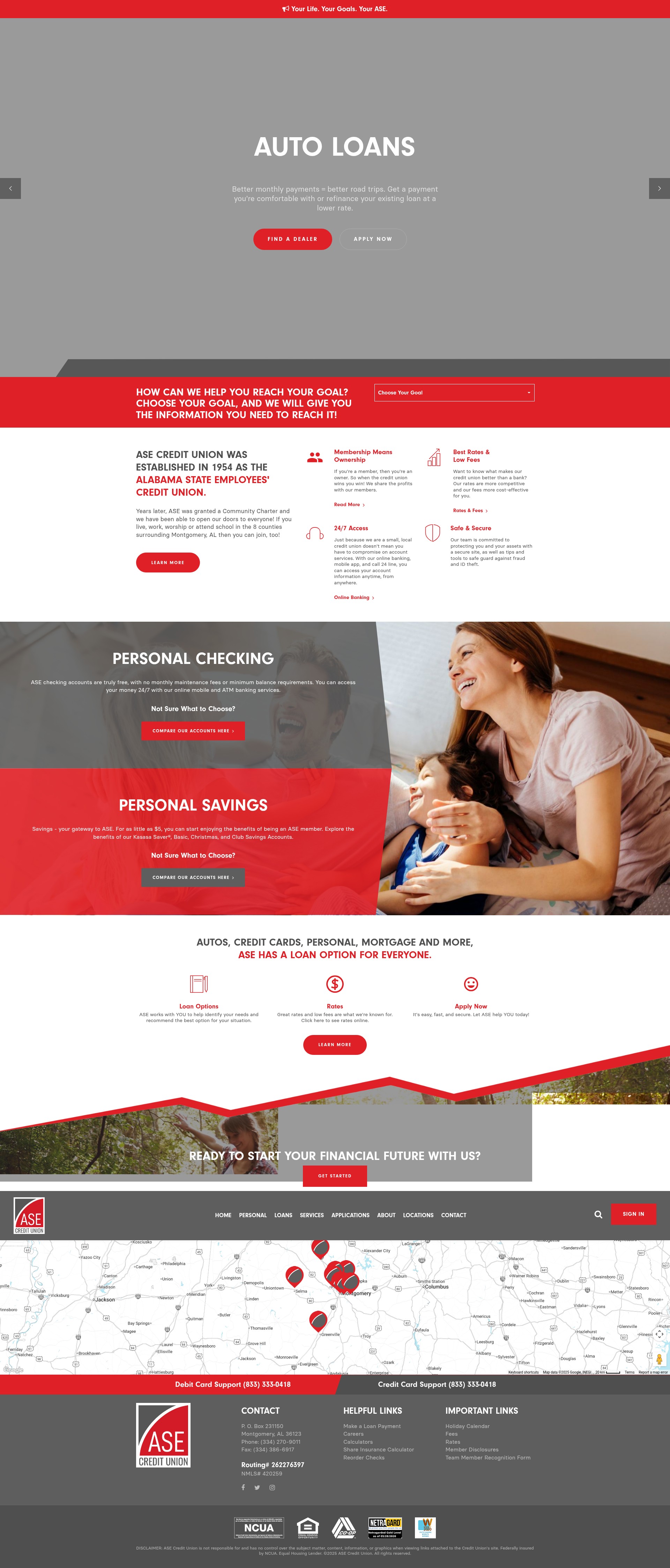 Screenshot of www.yourasecu.com