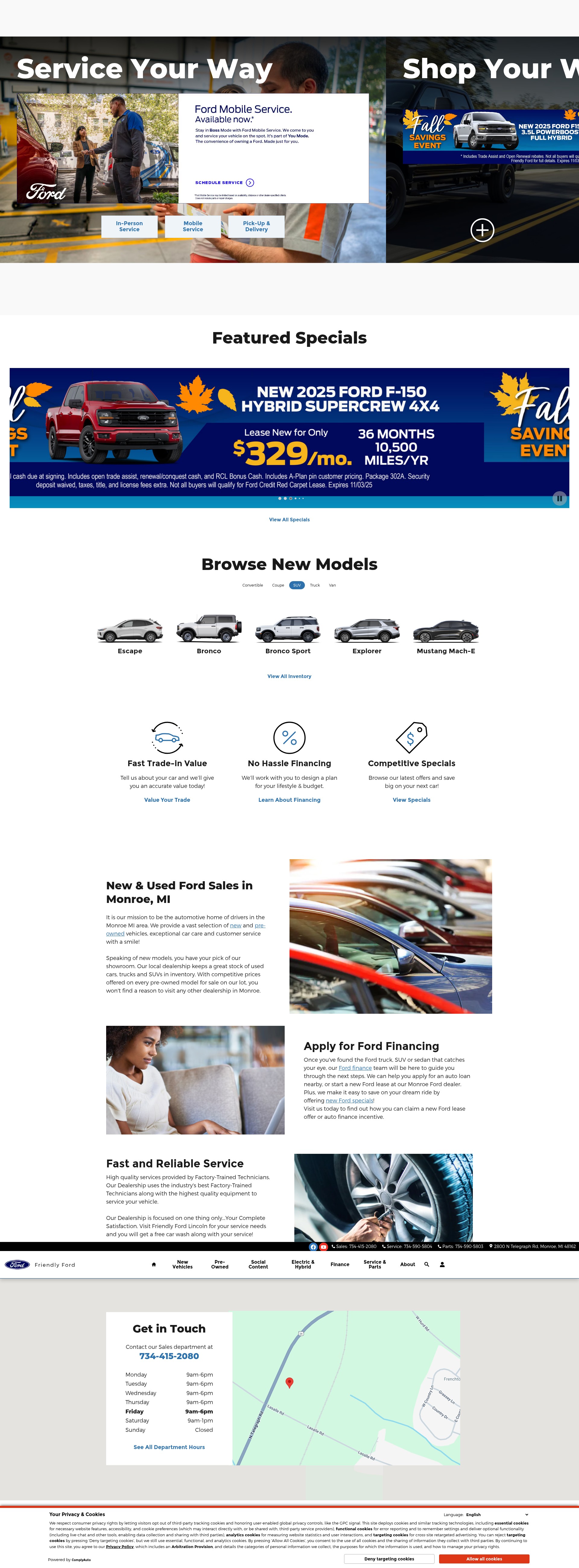 Screenshot of www.yourfriendlyford.com