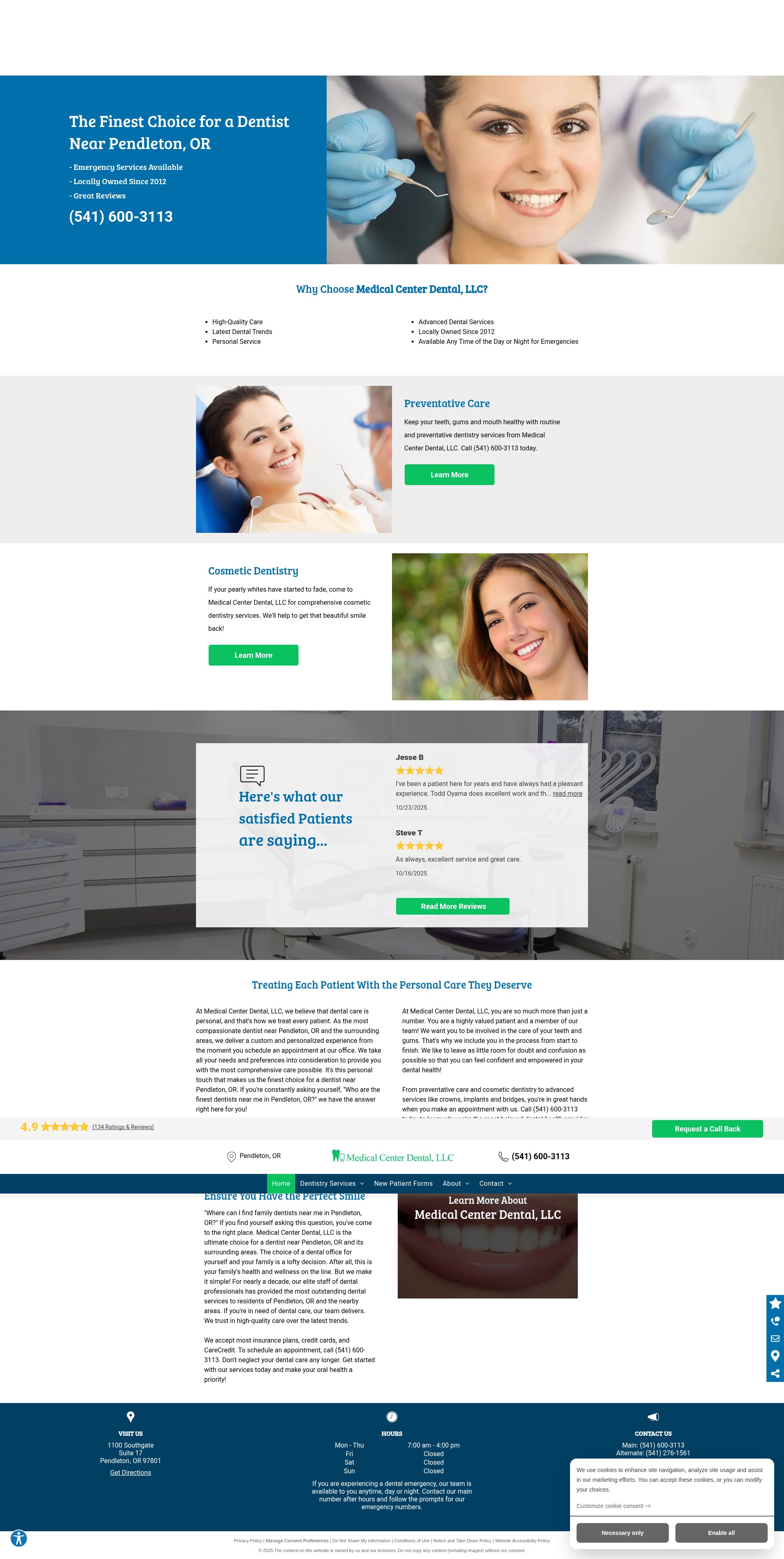 Screenshot of www.yourpendletondentist.com