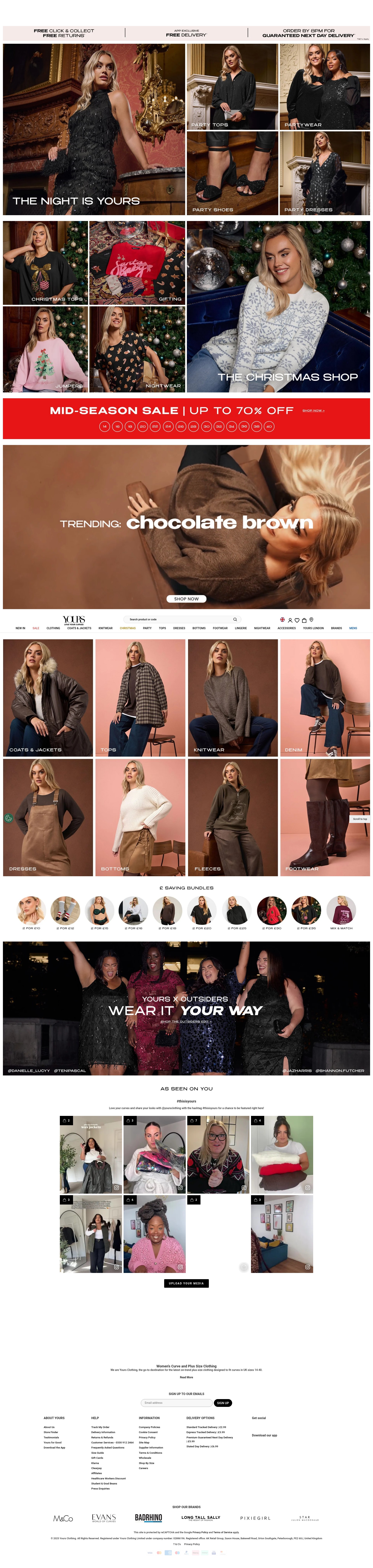 Screenshot of www.yoursclothing.co.uk