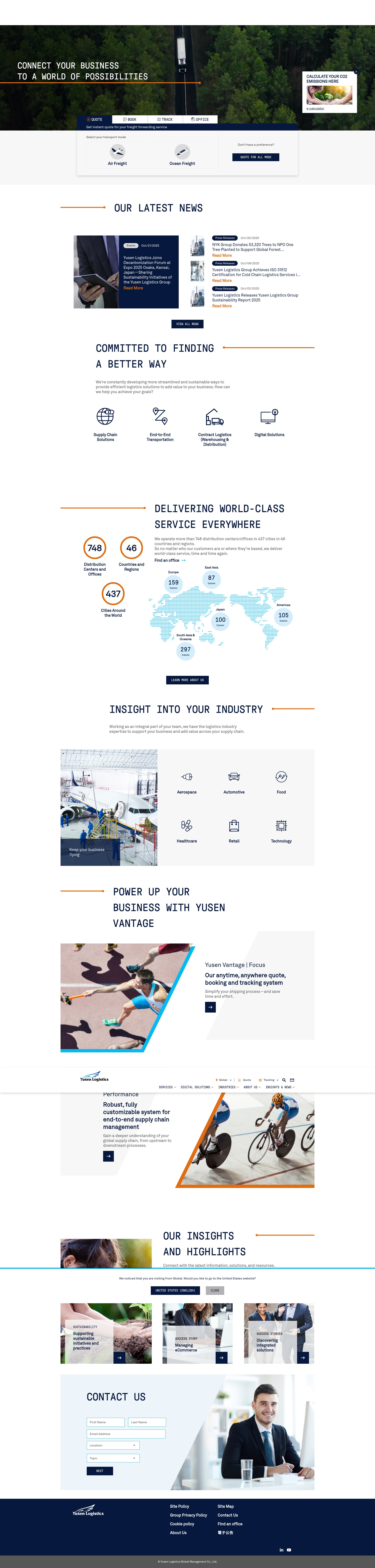 Screenshot of www.yusen-logistics.com
