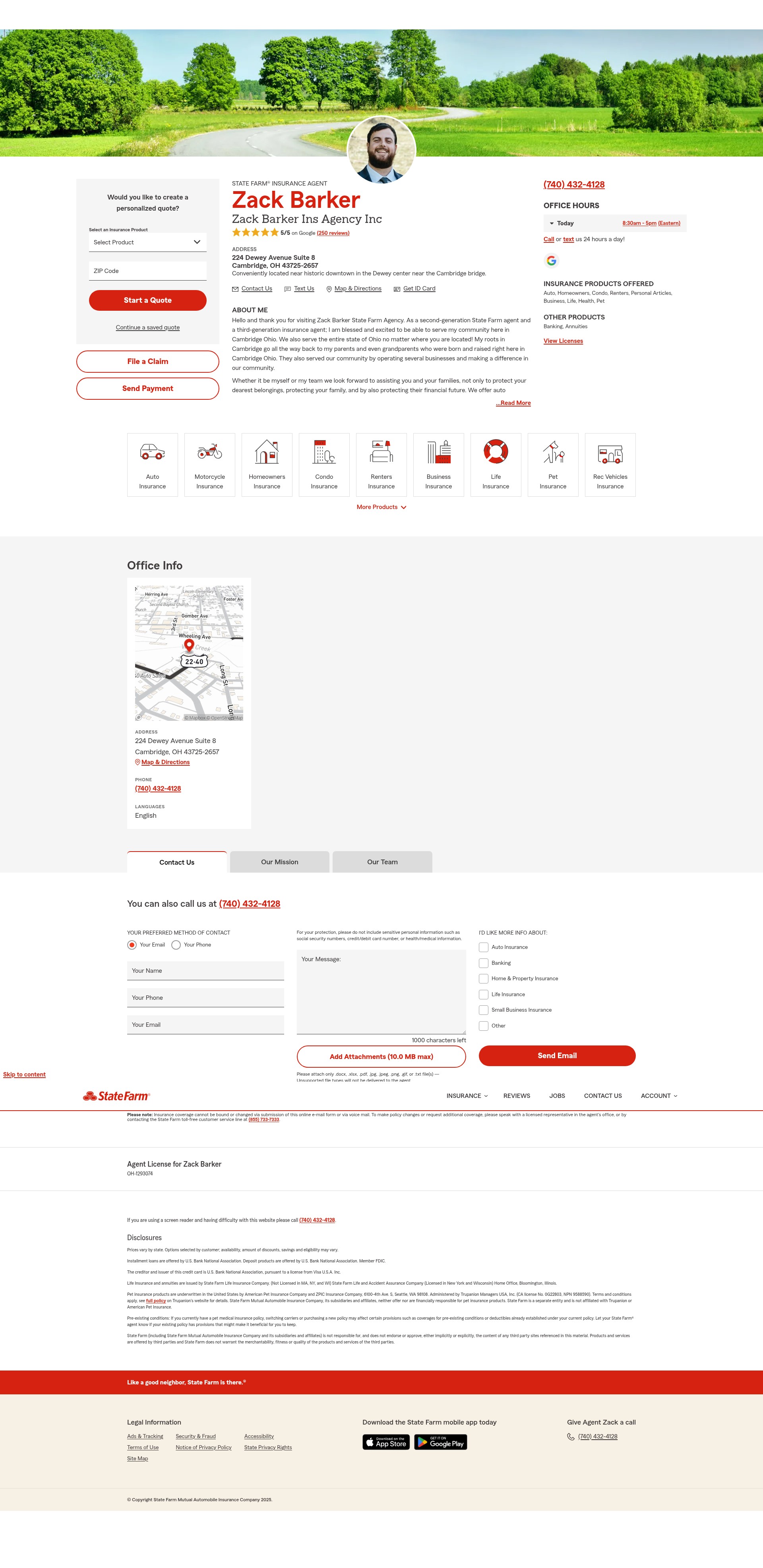 Screenshot of www.zackbarkerinsurance.com