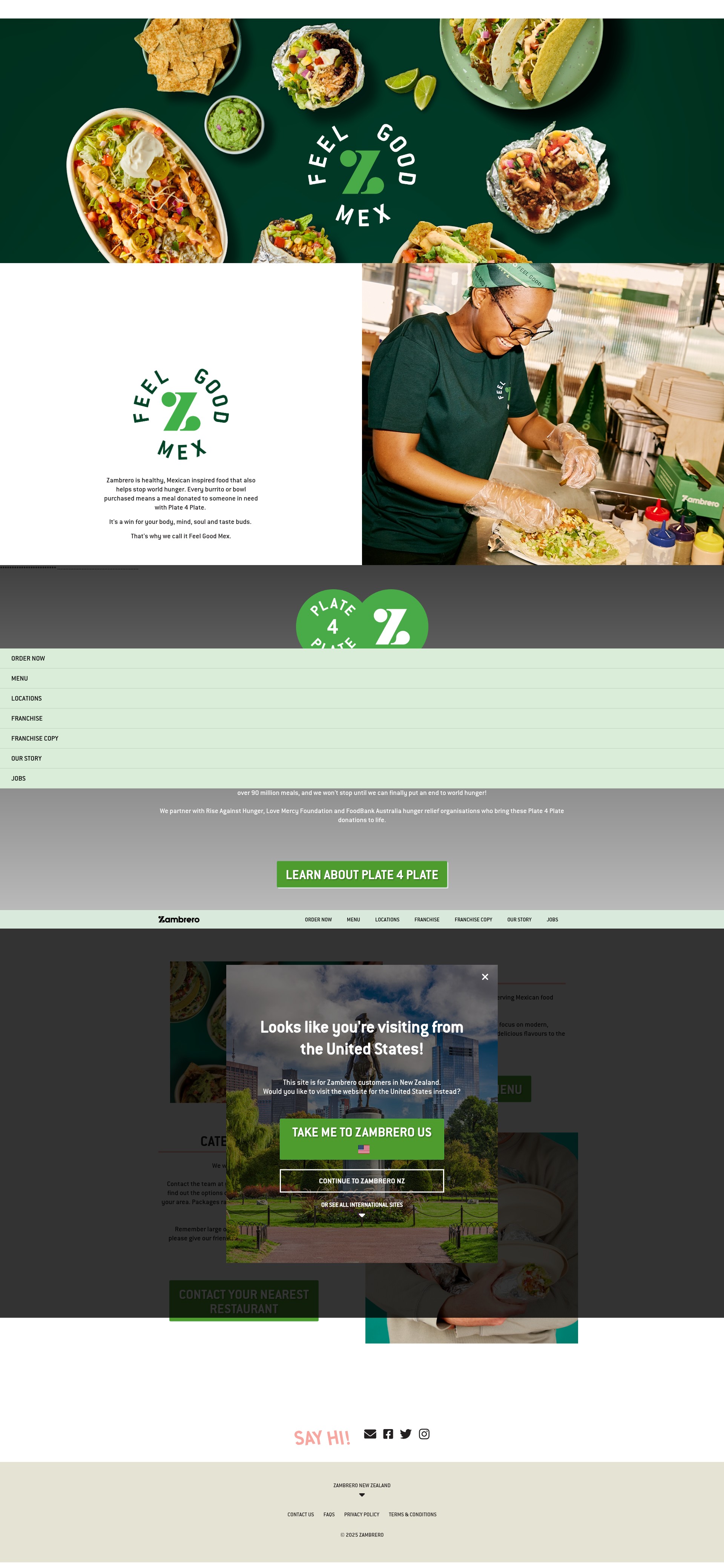 Screenshot of www.zambrero.co.nz