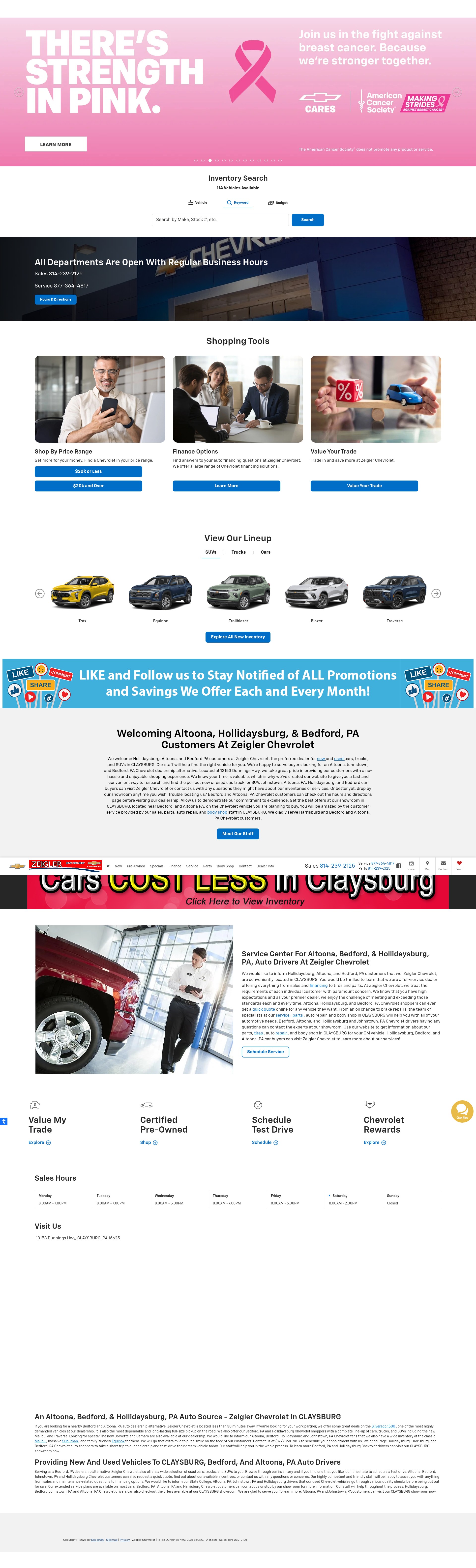 Screenshot of www.zeiglerchevy.com