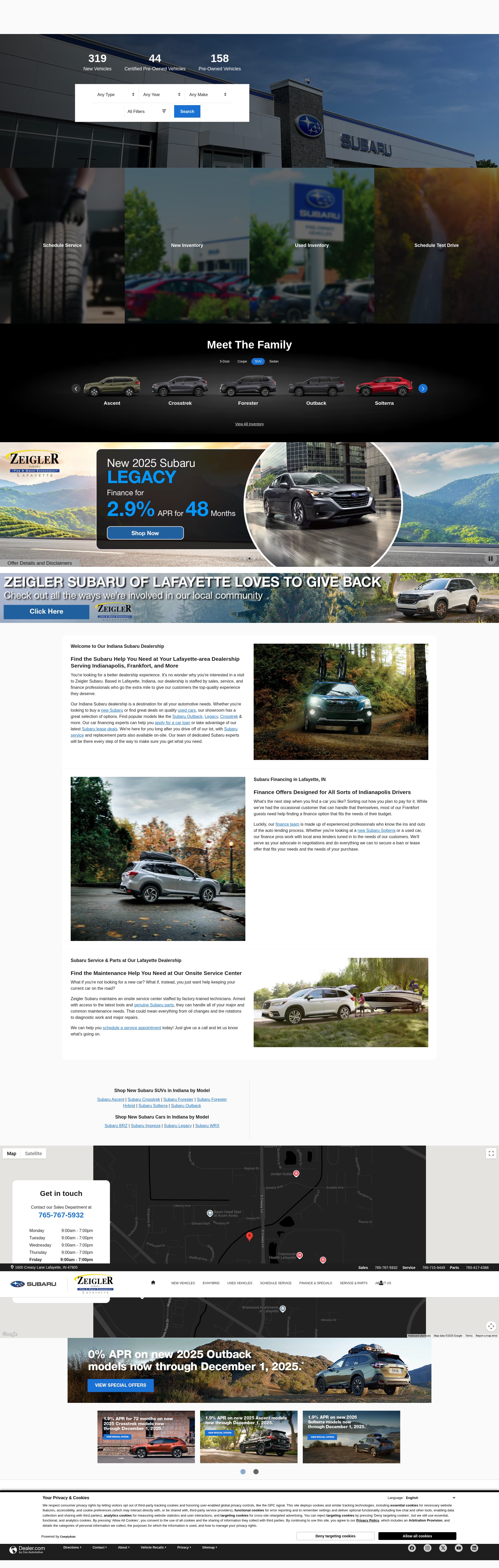 Screenshot of www.zeiglersubaruoflafayette.com