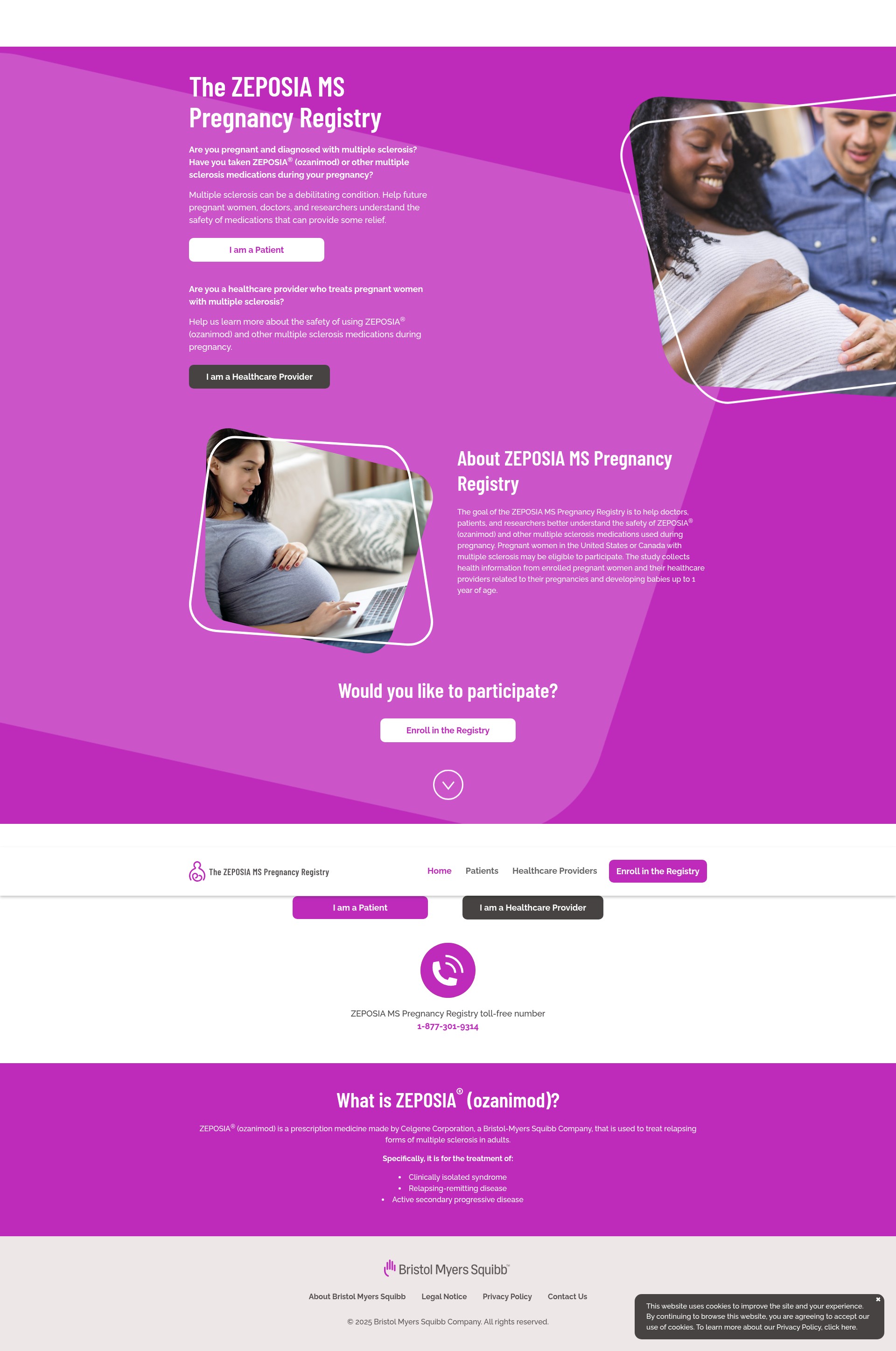 Screenshot of www.zeposiapregnancyregistry.com