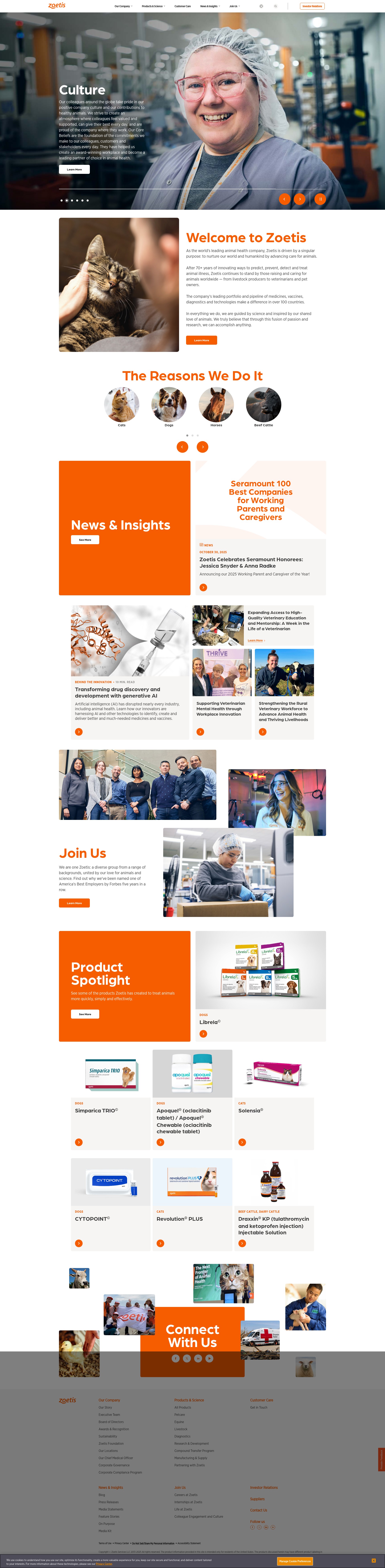 Screenshot of www.zoetis.com