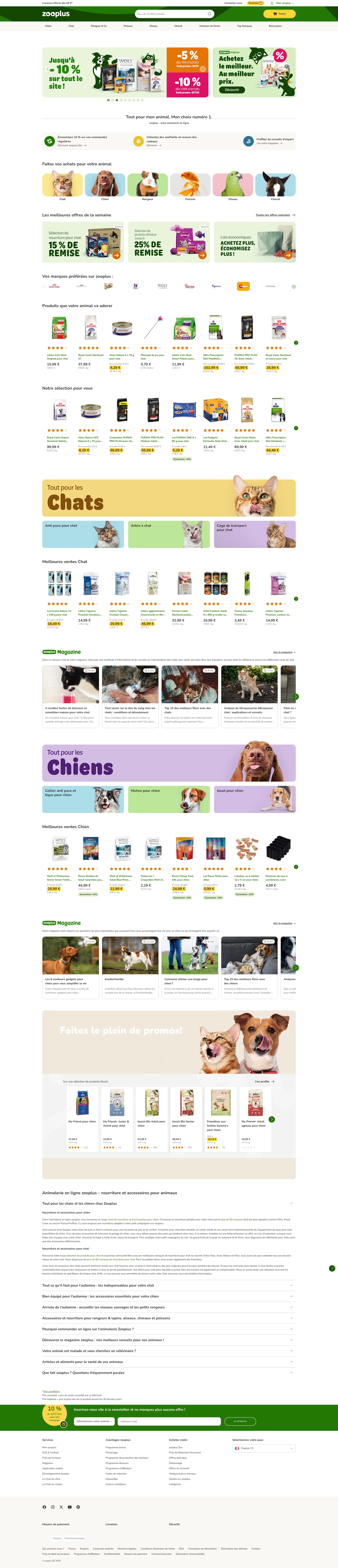Screenshot of www.zooplus.fr