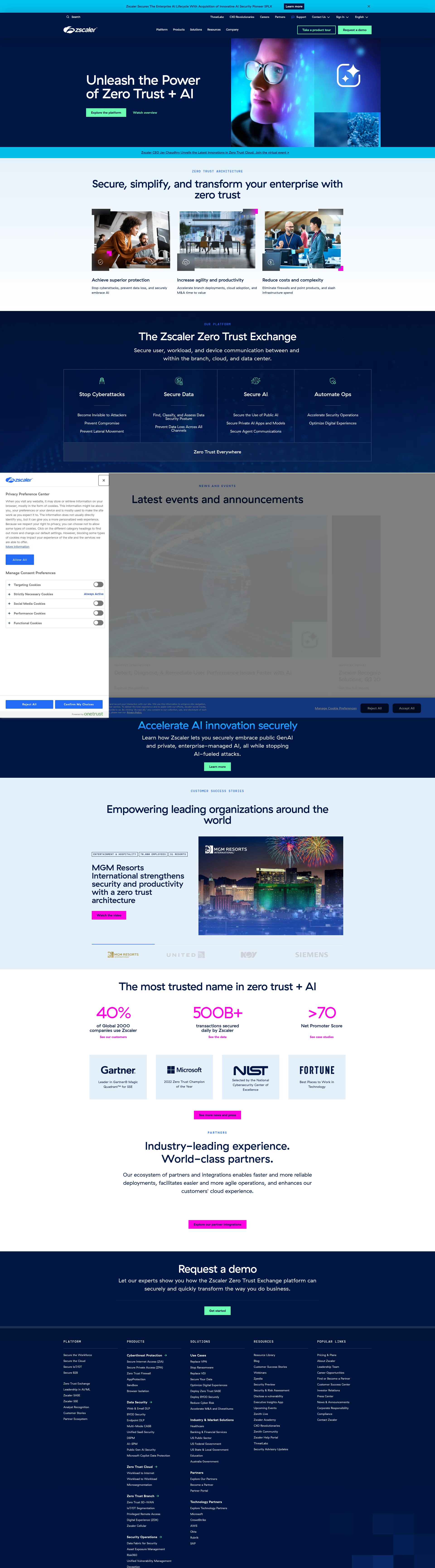 Screenshot of www.zscaler.com