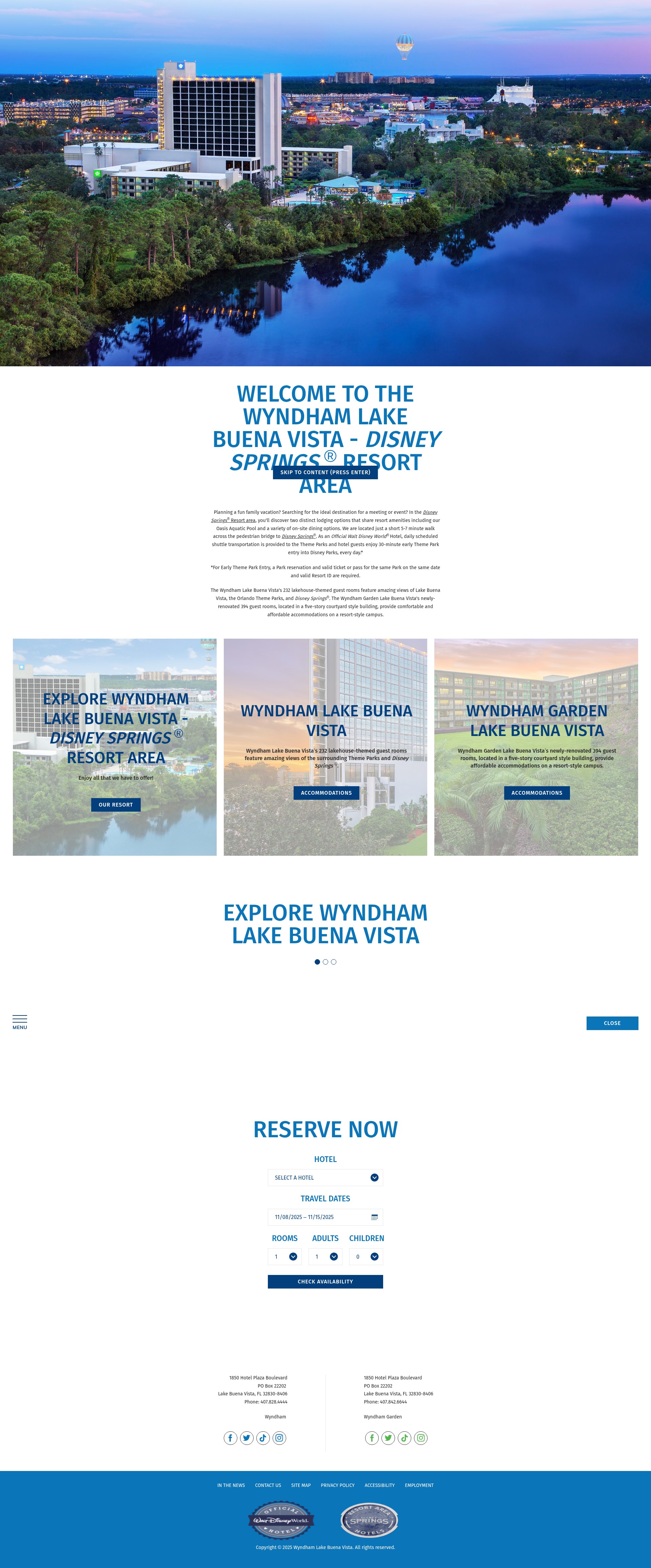 Screenshot of wyndhamlakebuenavista.com