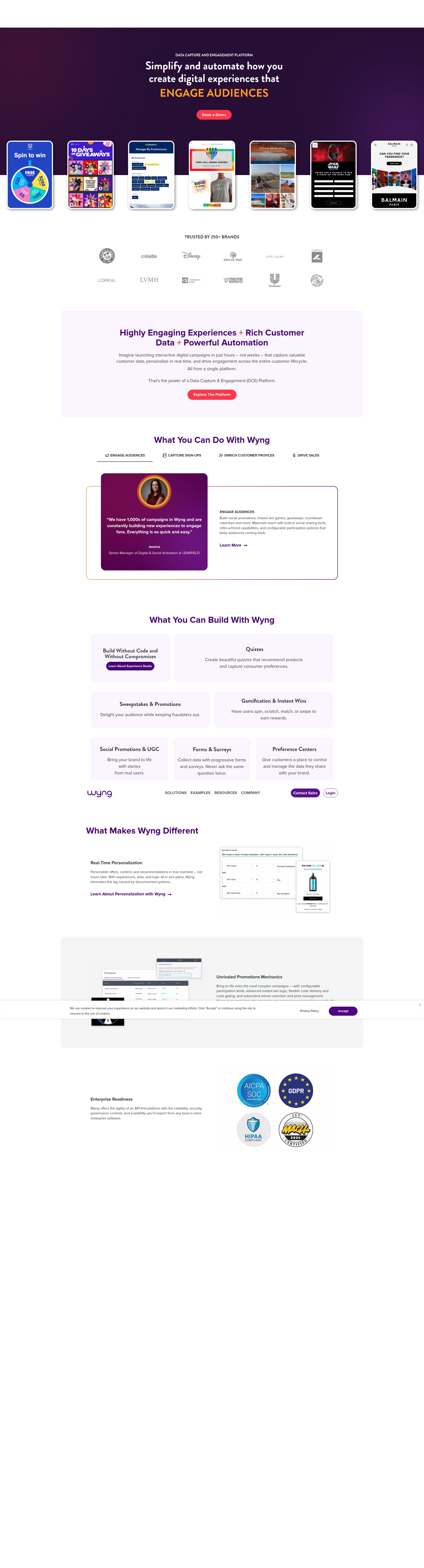 Screenshot of wyng.com