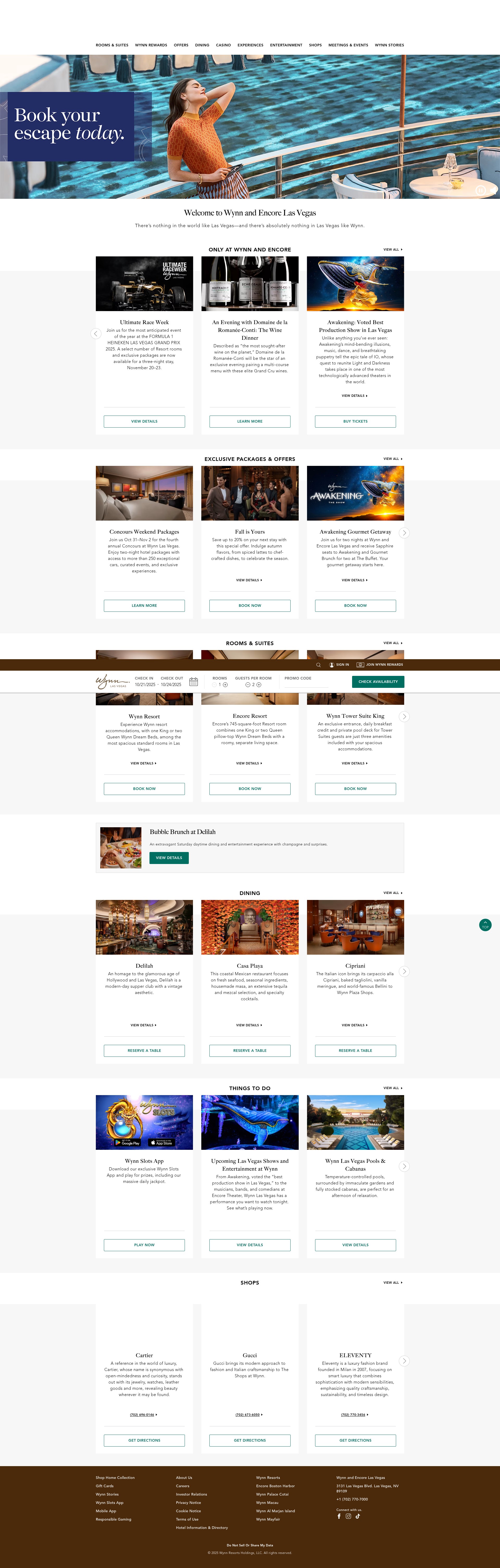 Screenshot of wynnlasvegas.com