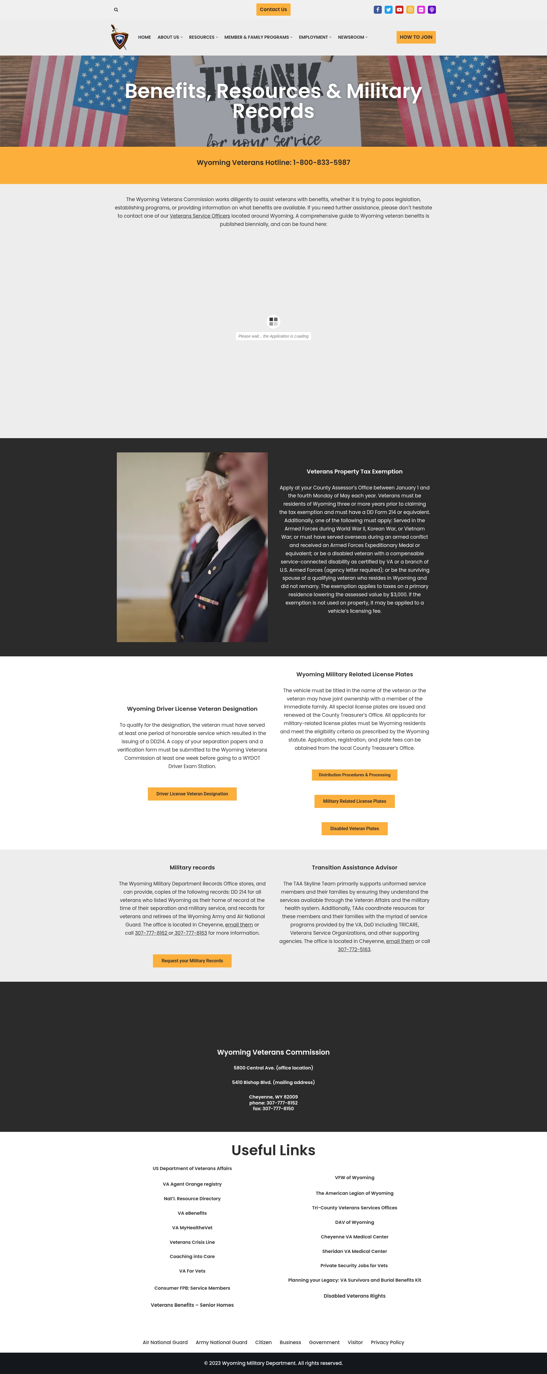 Screenshot of wyomingveteranscommission.com