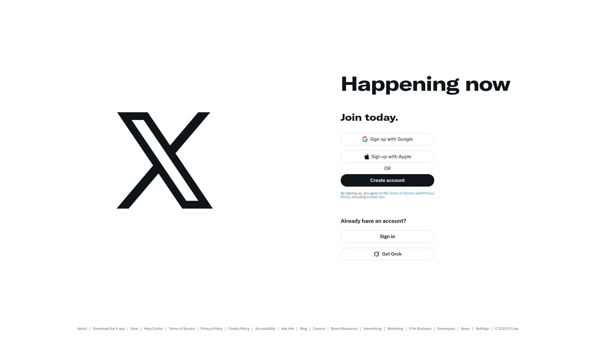 Screenshot of x.com