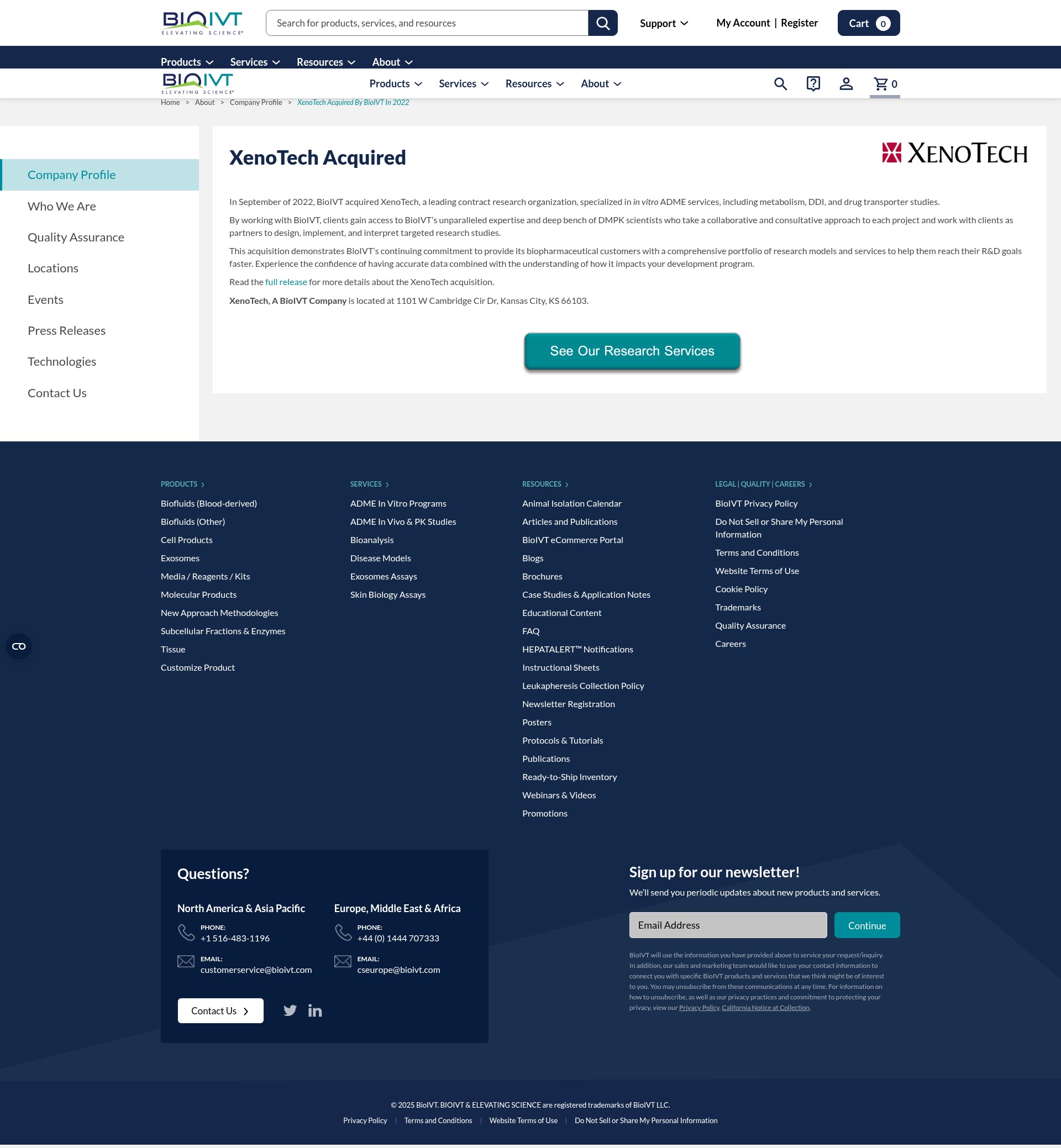 Screenshot of xenotechllc.com