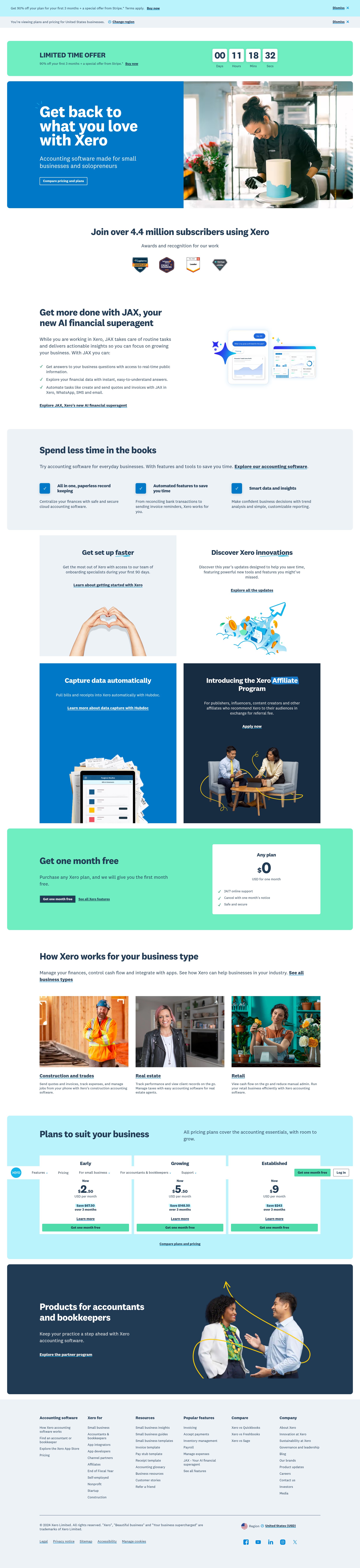 Screenshot of xero.com