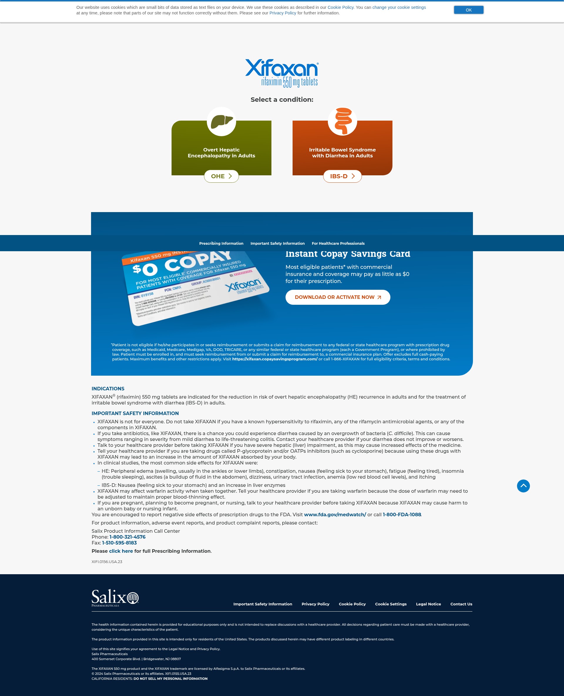 Screenshot of xifaxan.com