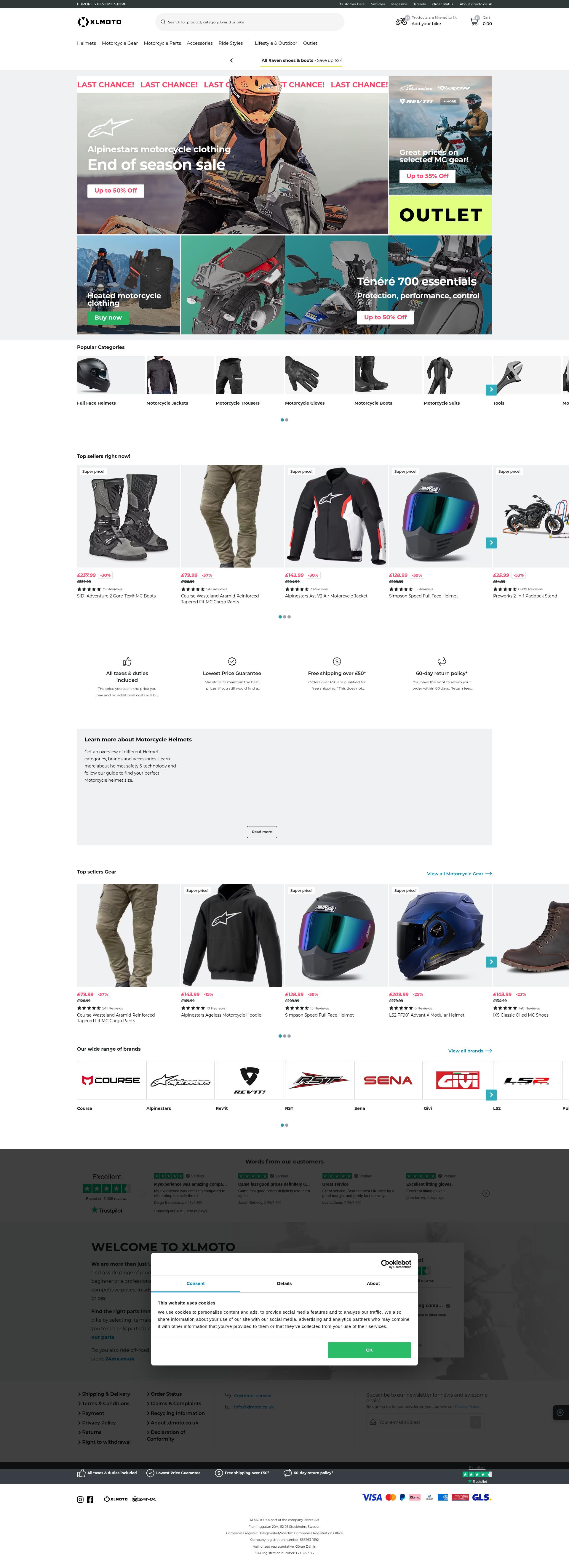 Screenshot of xlmoto.co.uk