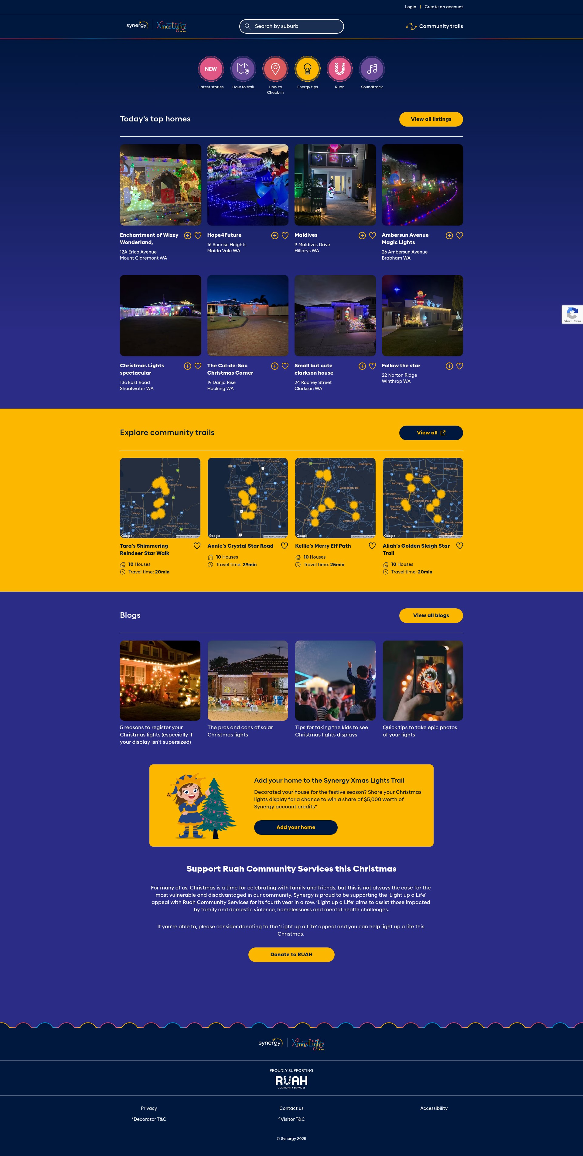 Screenshot of xmaslightstrail.com.au