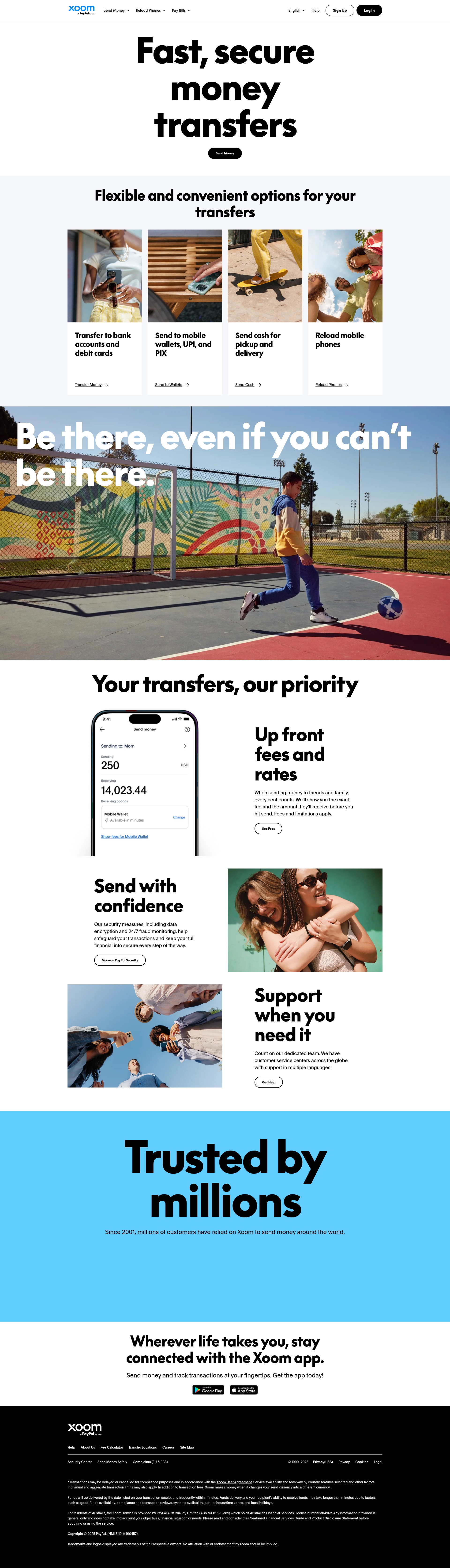 Screenshot of xoom.com