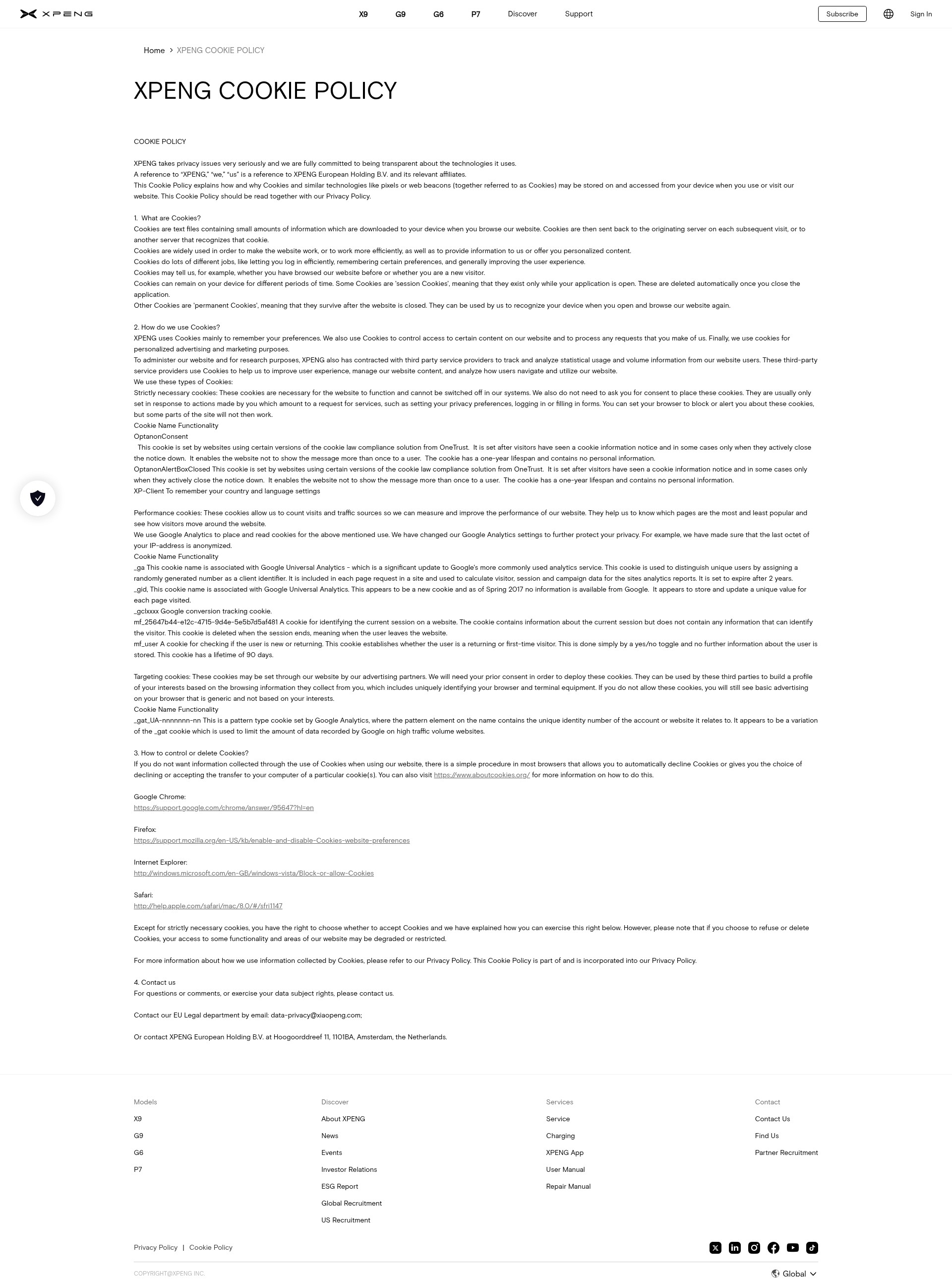 Screenshot of xpeng.com