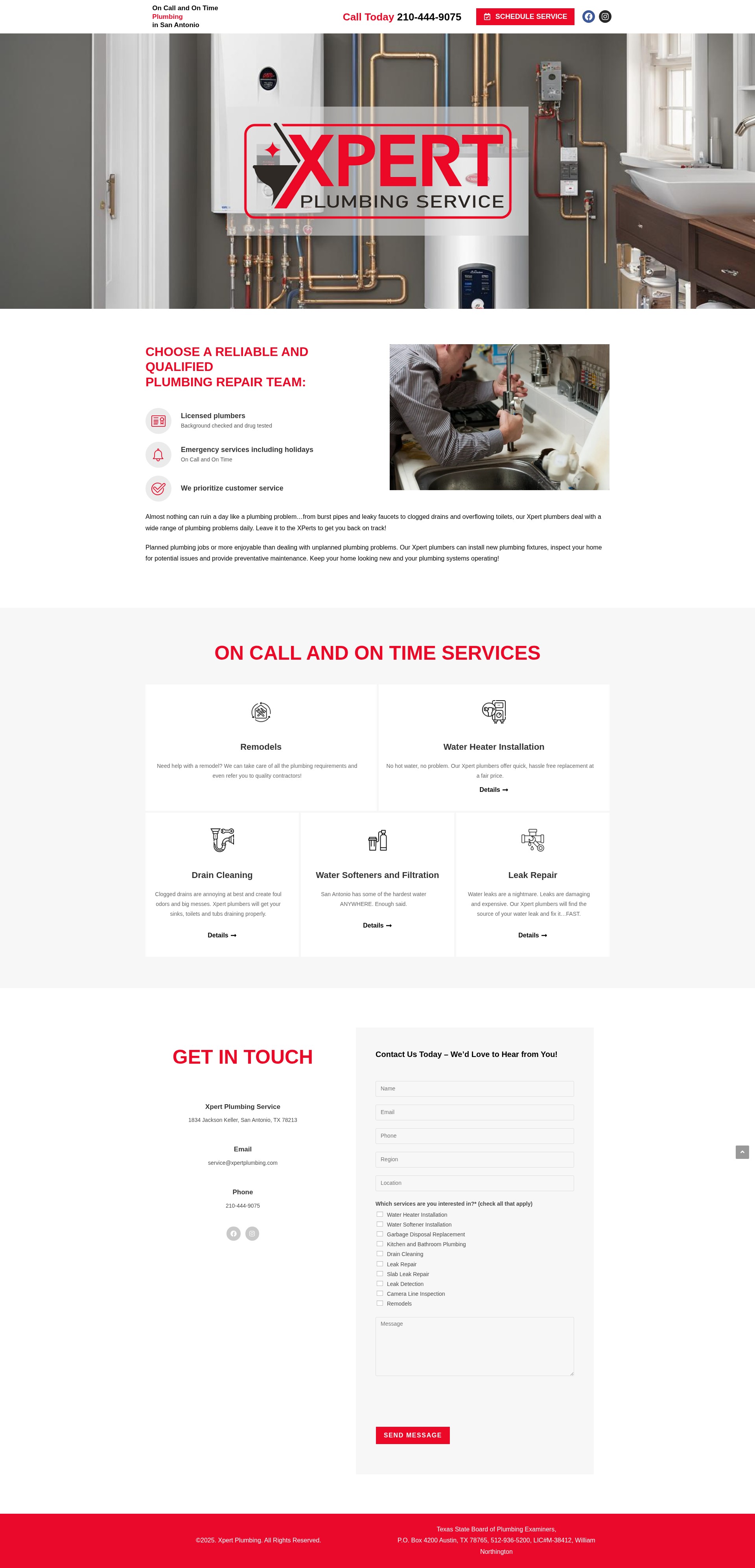 Screenshot of xpertplumbing.com