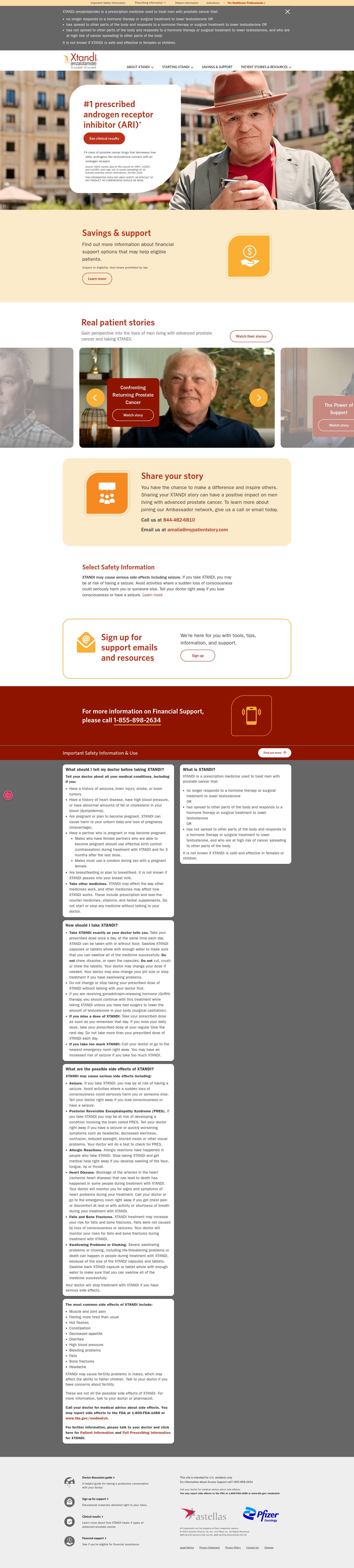 Screenshot of xtandi.com