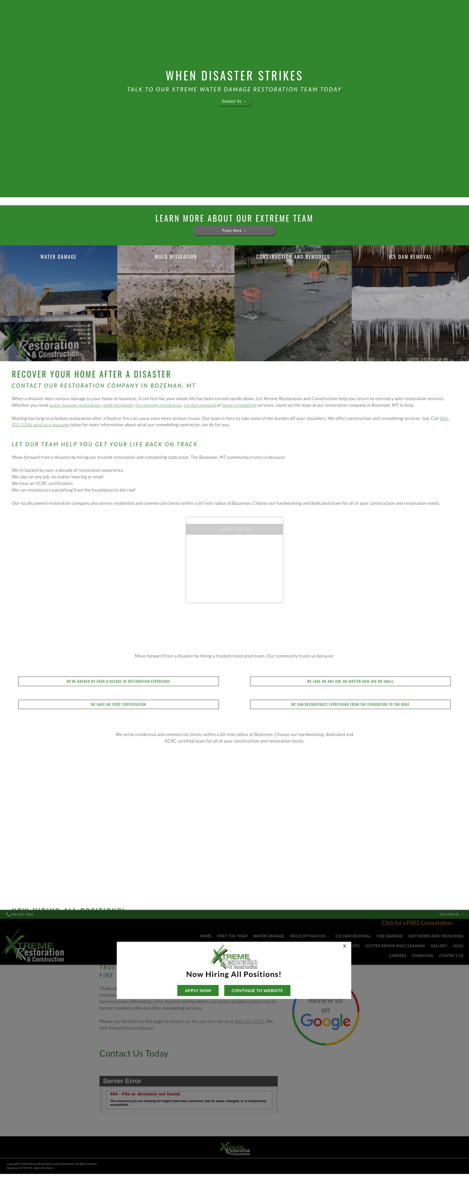 Screenshot of xtremerestorationmt.com