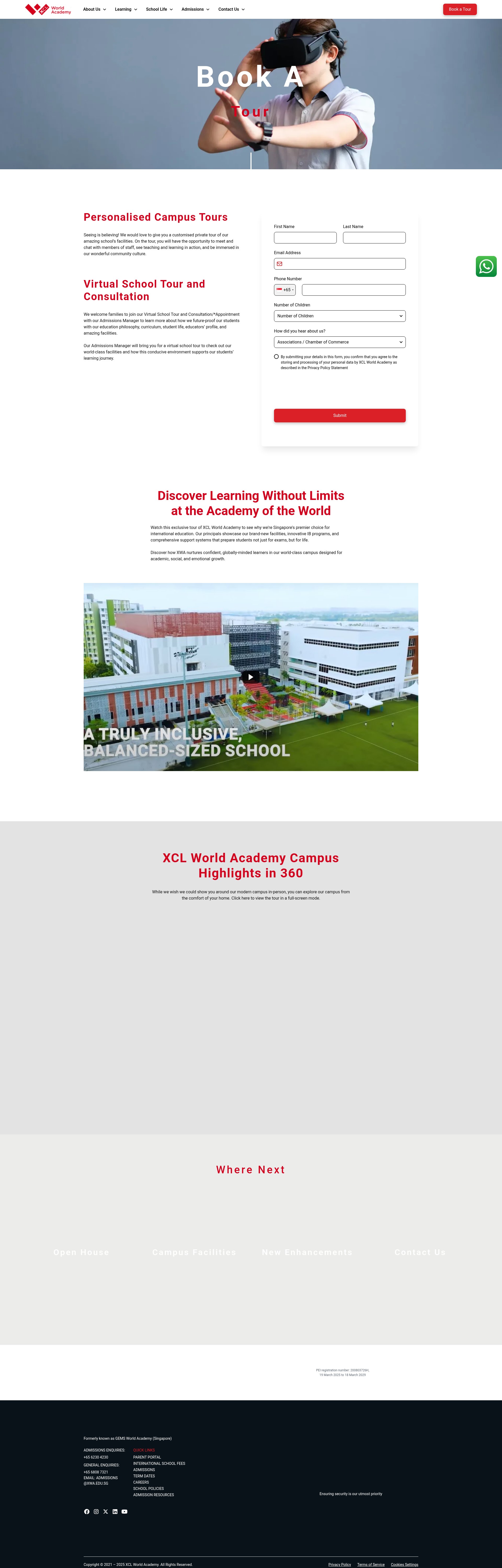 Screenshot of xwa.edu.sg