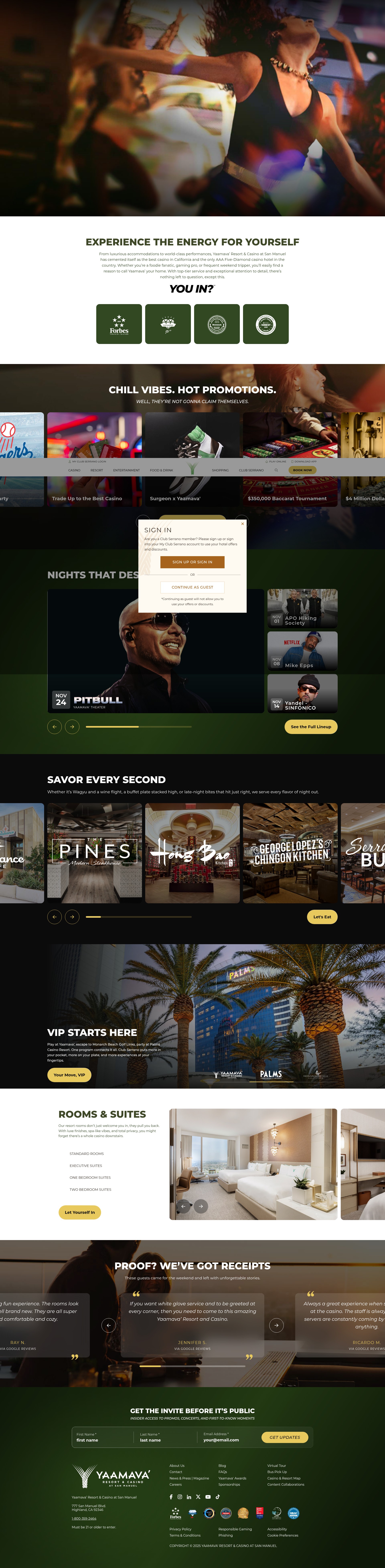 Screenshot of yaamava.com