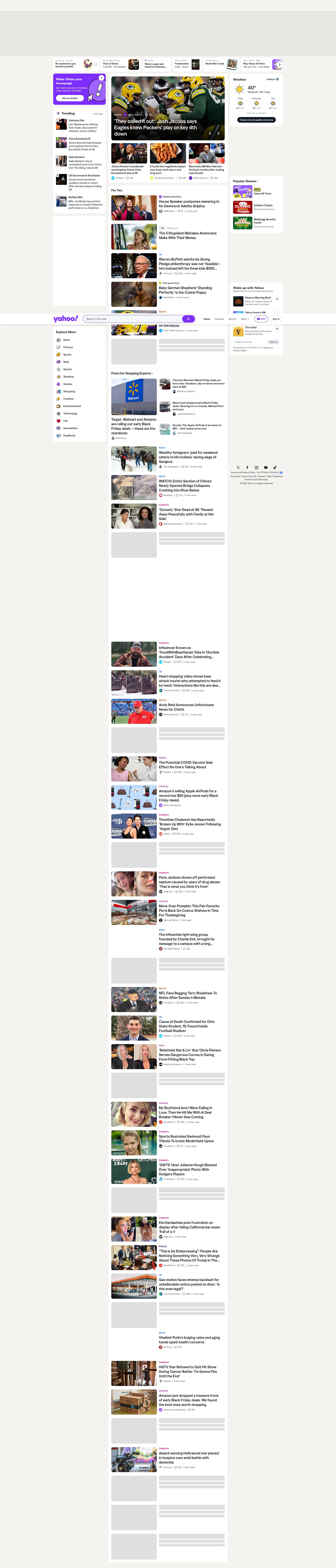 Screenshot of yahoo.com
