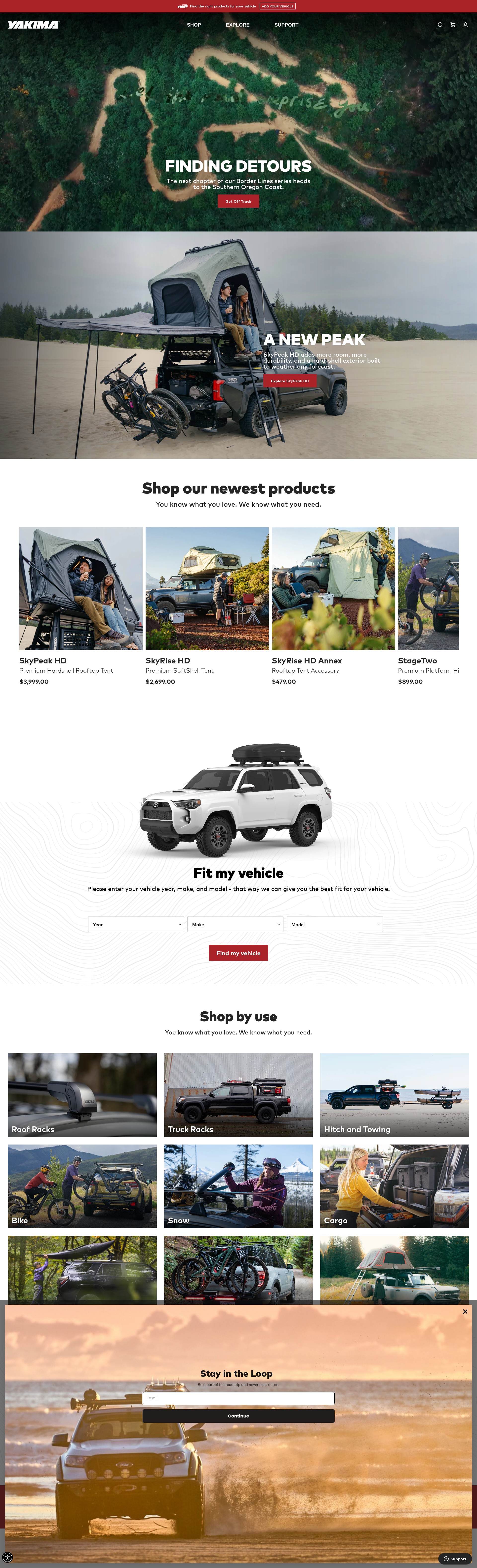Screenshot of yakima.com