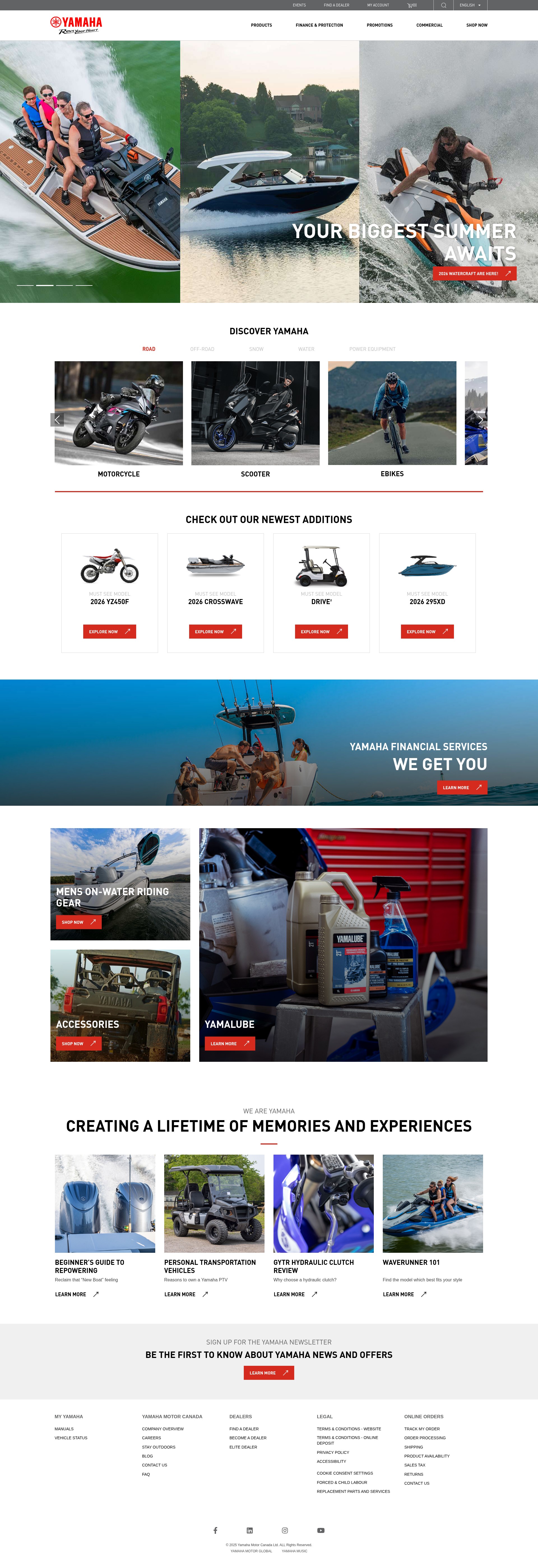 Screenshot of yamaha-motor.ca